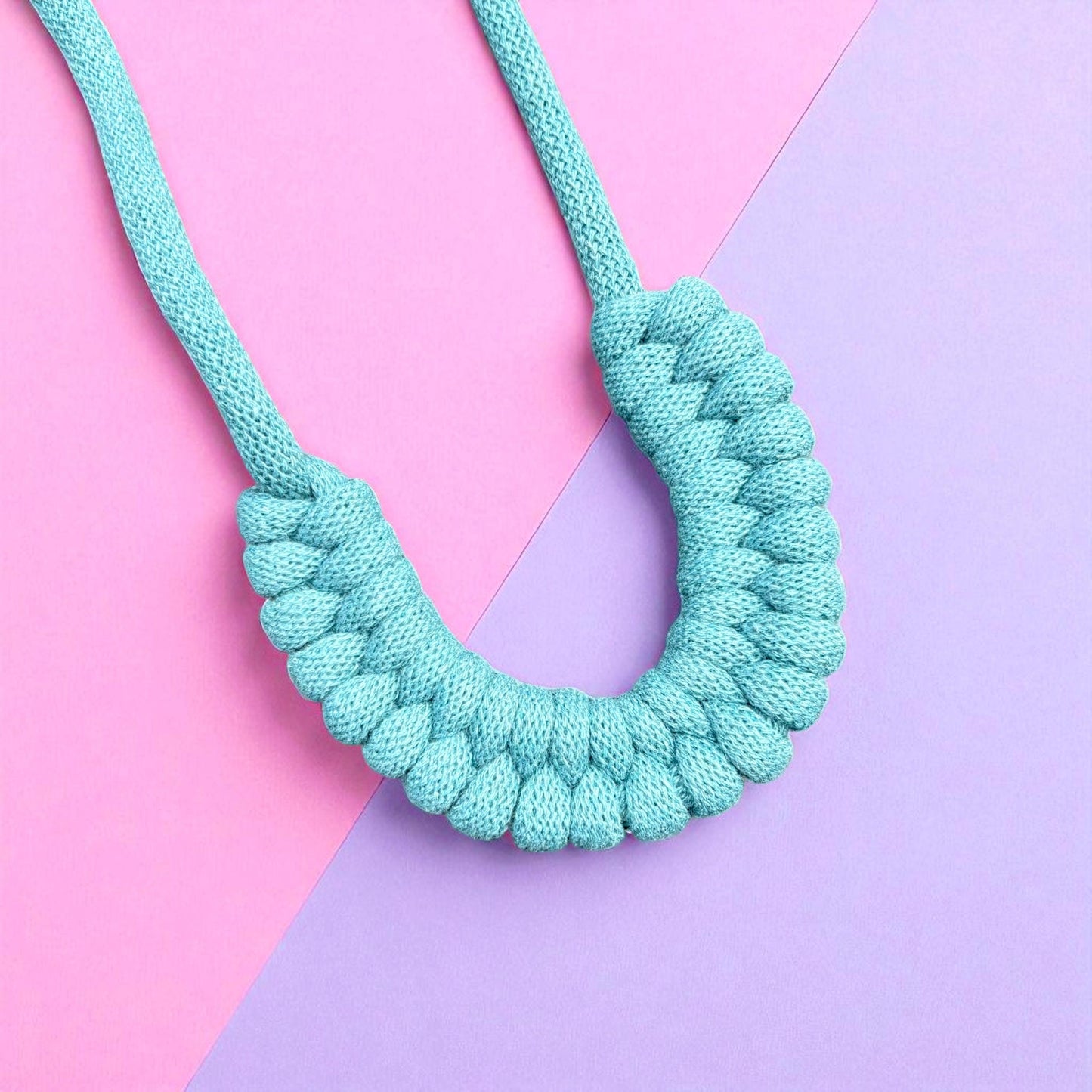 Woven Macrame Statement Necklace