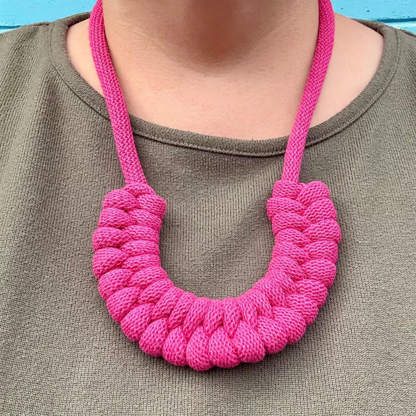 Woven Macrame Statement Necklace