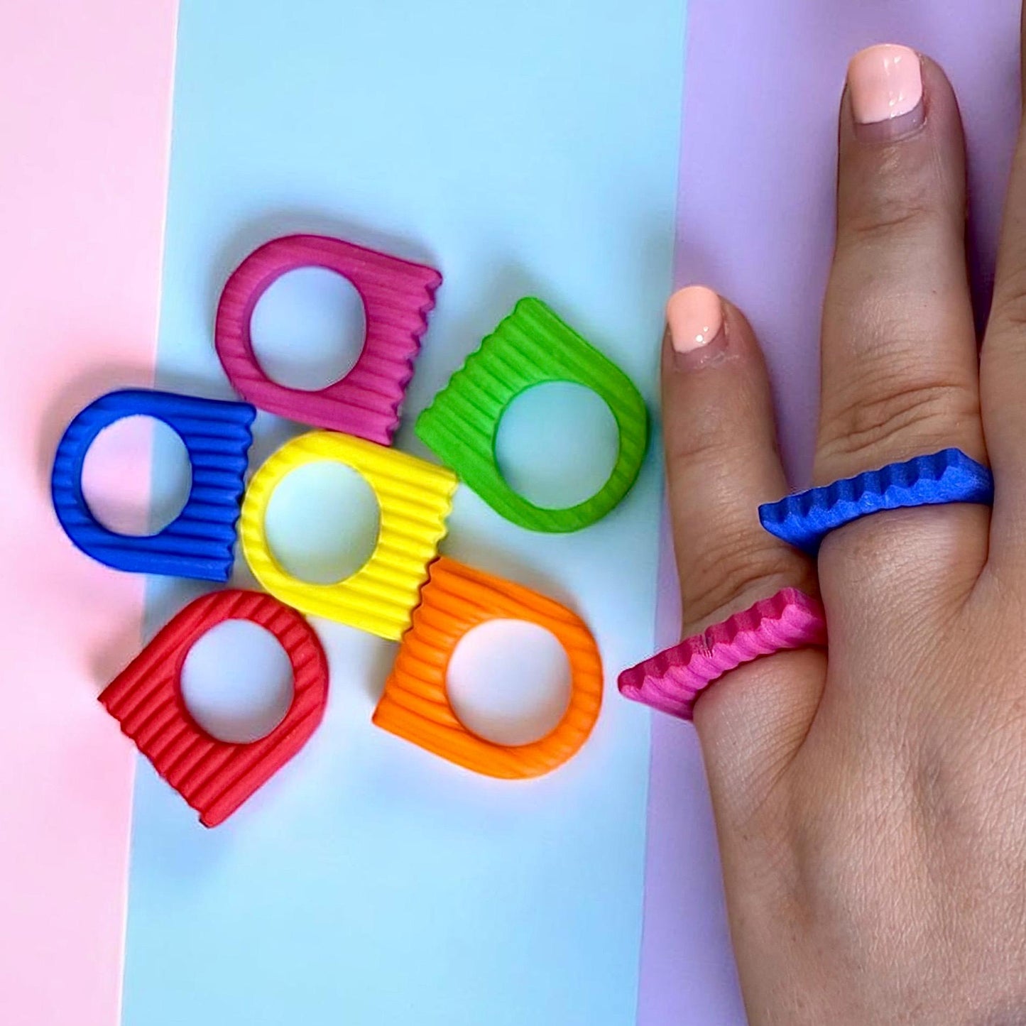 Chunky Polymer Clay Statement Ring