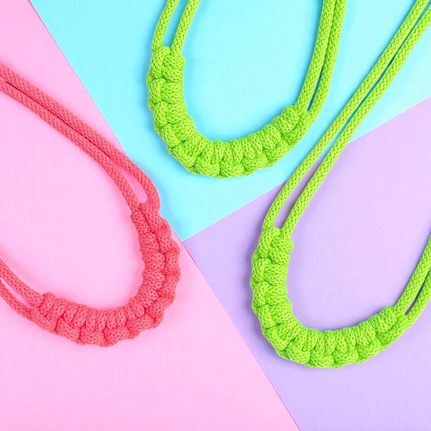 Girls Neon Macramé Necklace