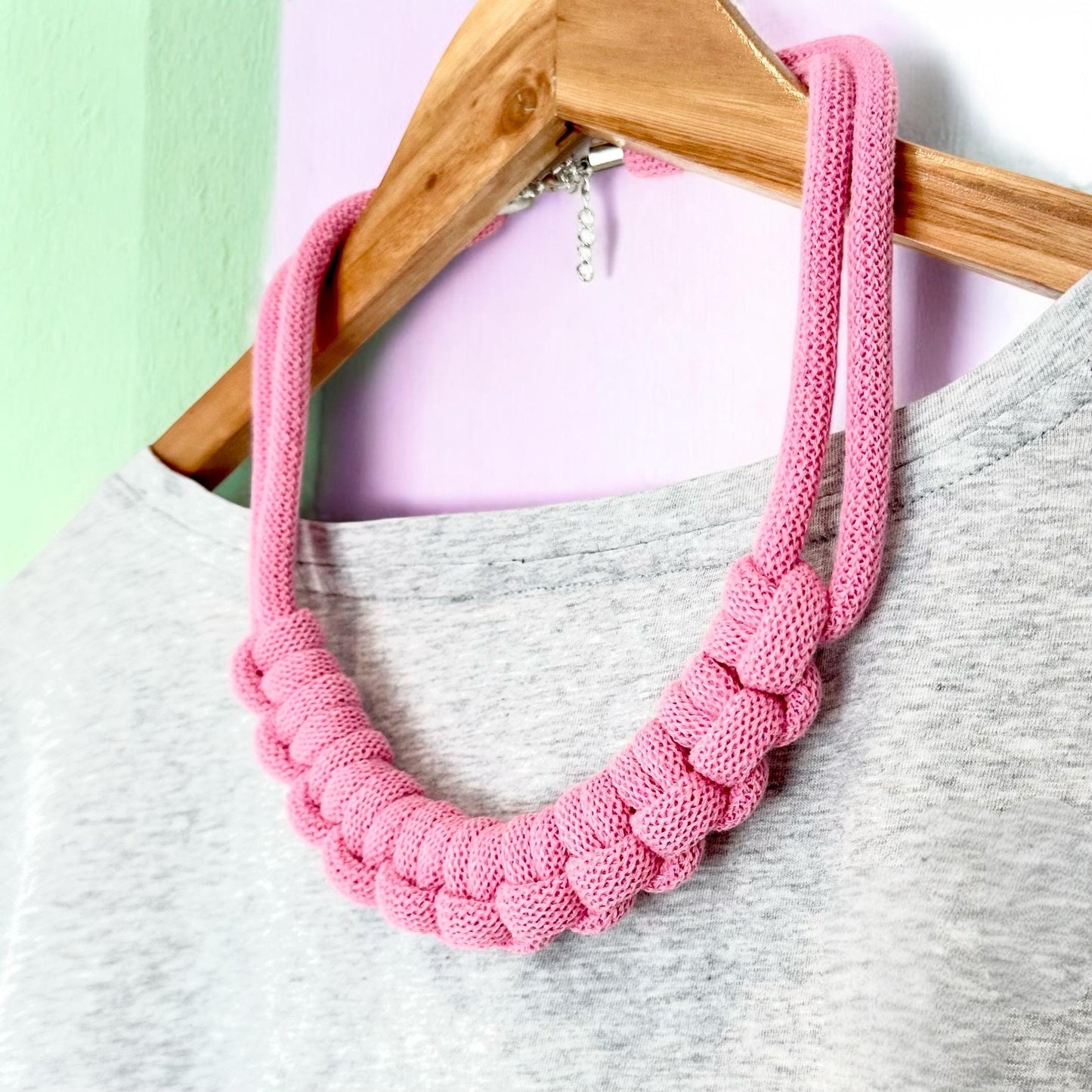 Chunky Handmade Hitch Knot Macramé Necklace