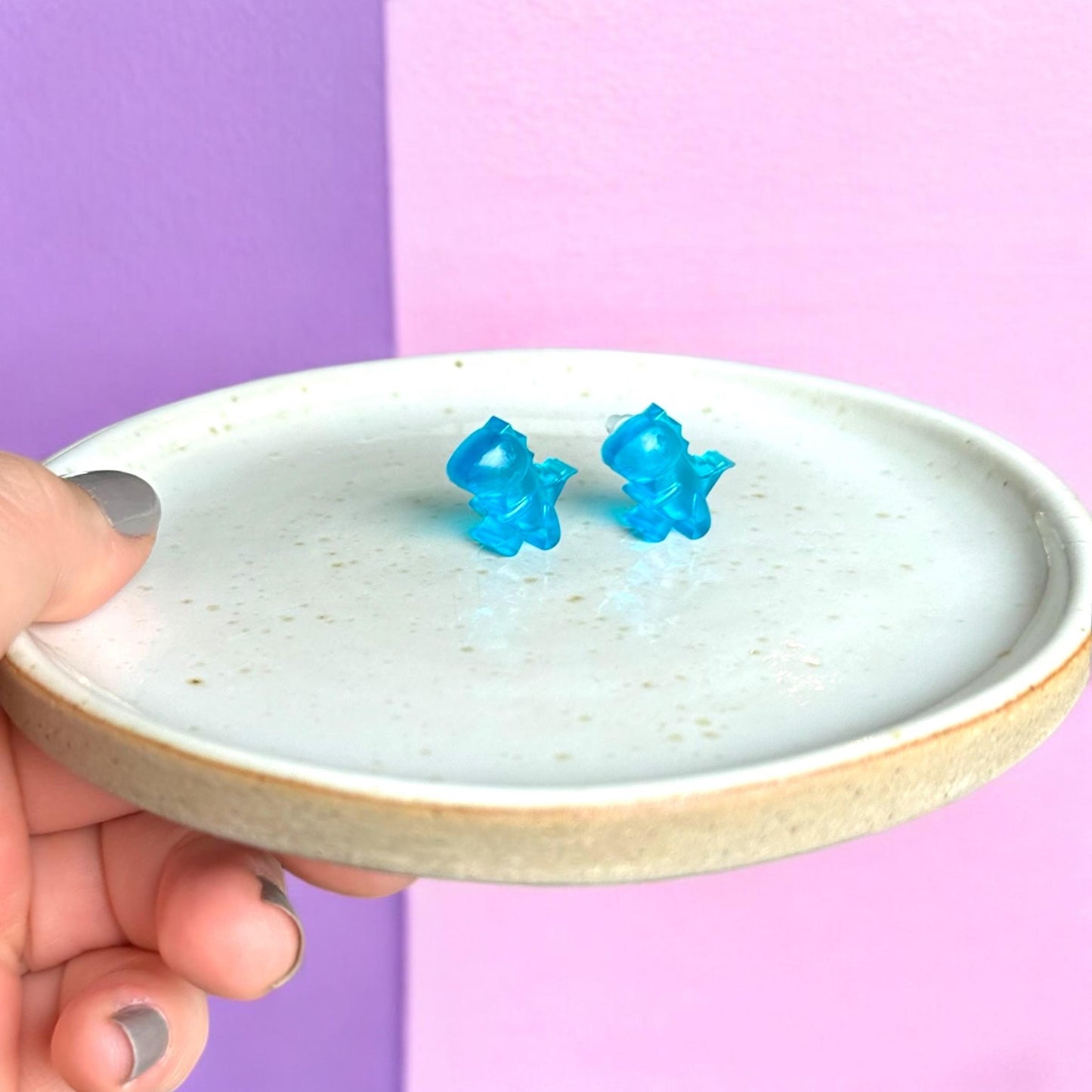 Handmade Resin T-Rex Stud Earrings