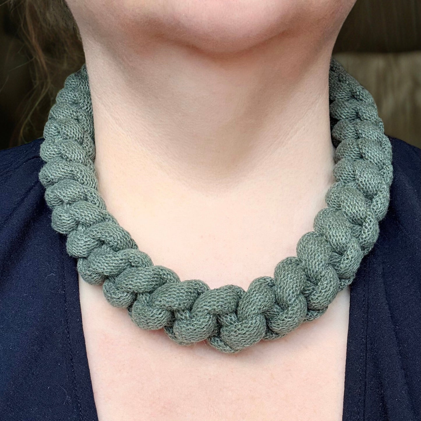 Chunky Spring Knot Macramé Necklace - Handmade Statement Necklace