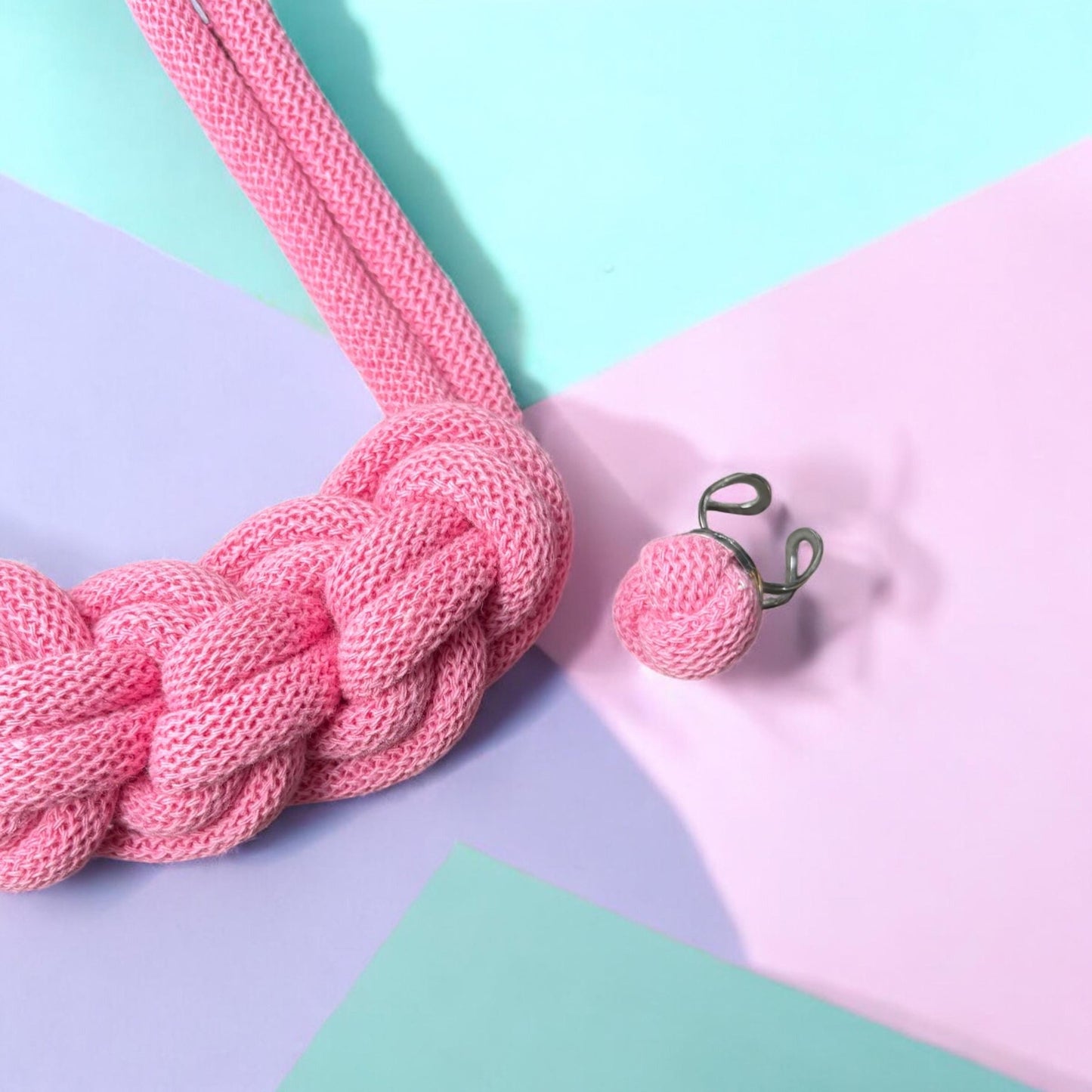 Handmade Macramé Necklace & Ring Set