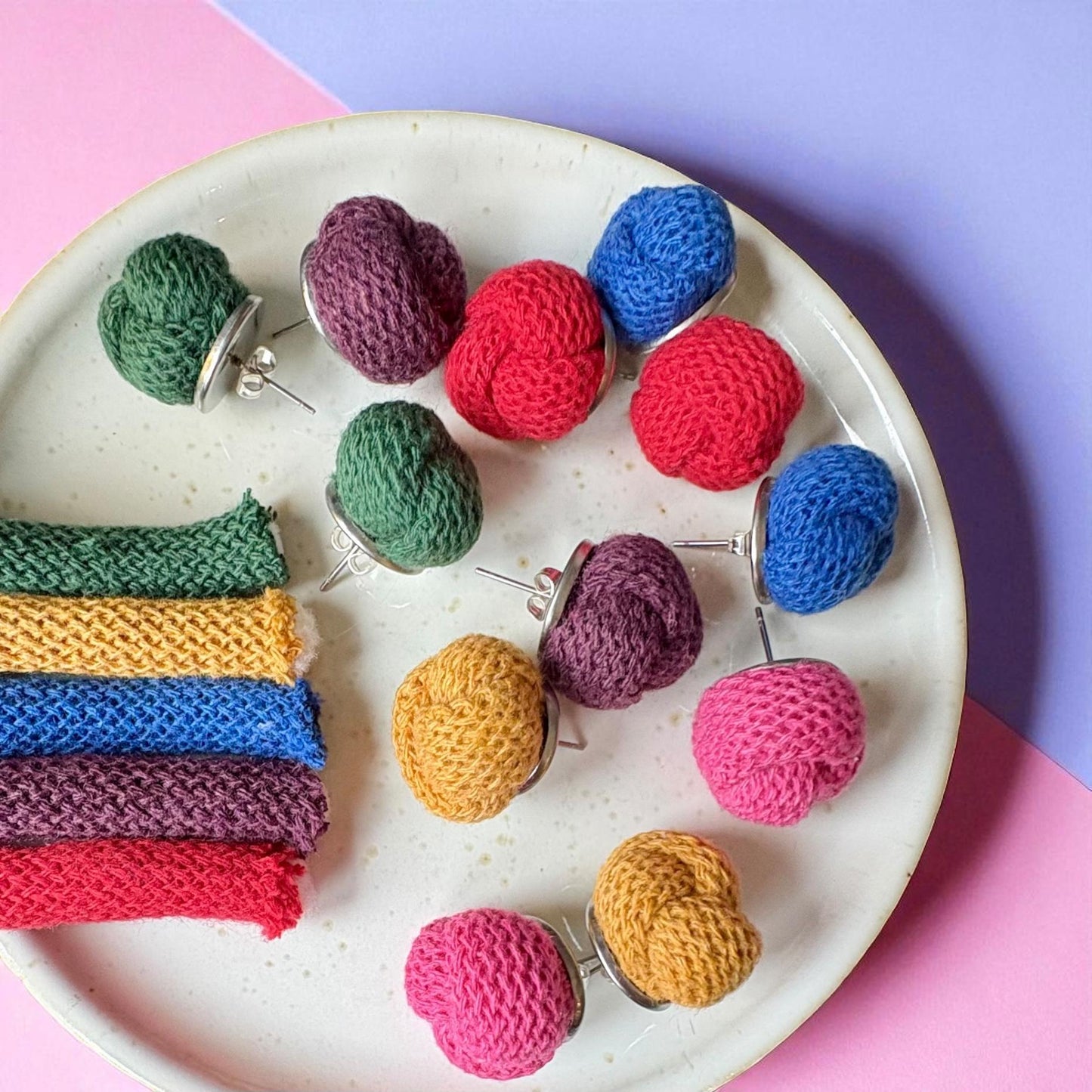 Handmade Macramé Knot Earrings