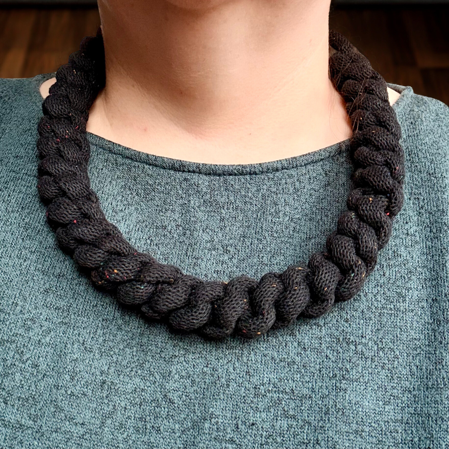 Limited Edition - Chunky 'Midnight Dust' Recycled Cotton Cord Necklace