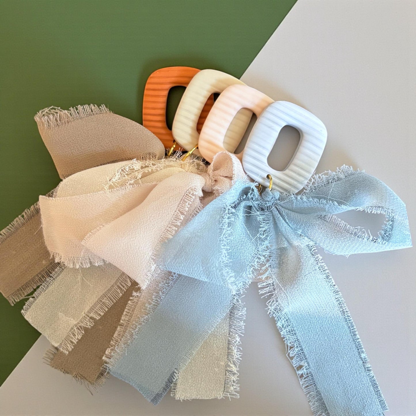 Pastel Statement Bow Earrings