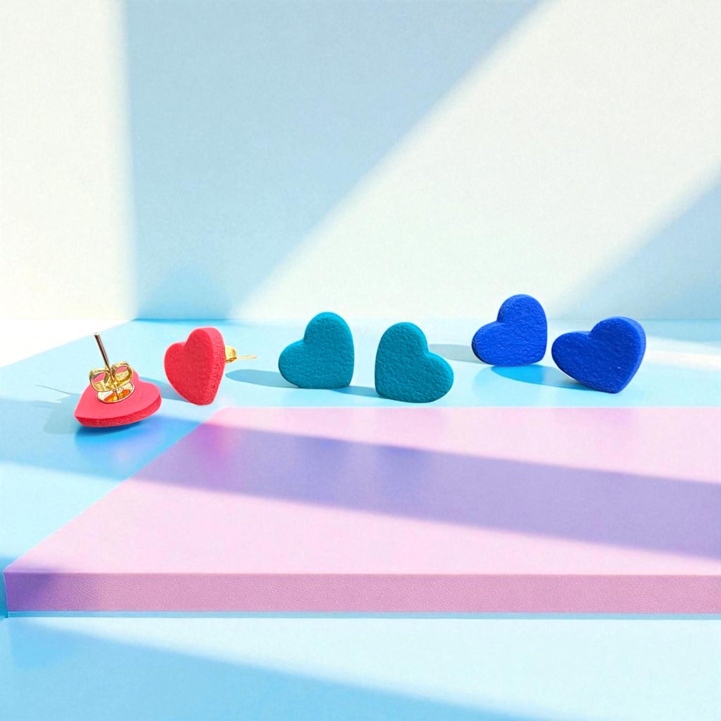 Clay Heart Stud Earrings