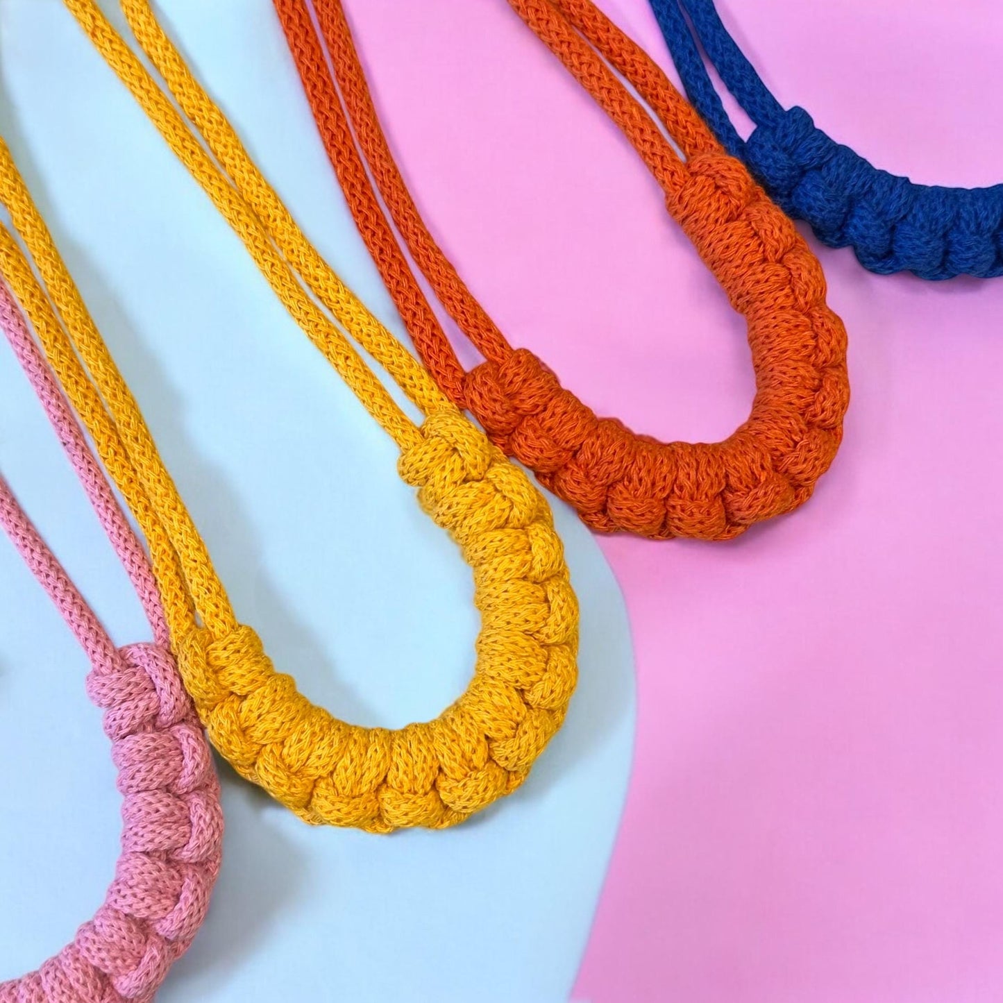 Mummy + Me Hitch Knot Macramé Necklace Set