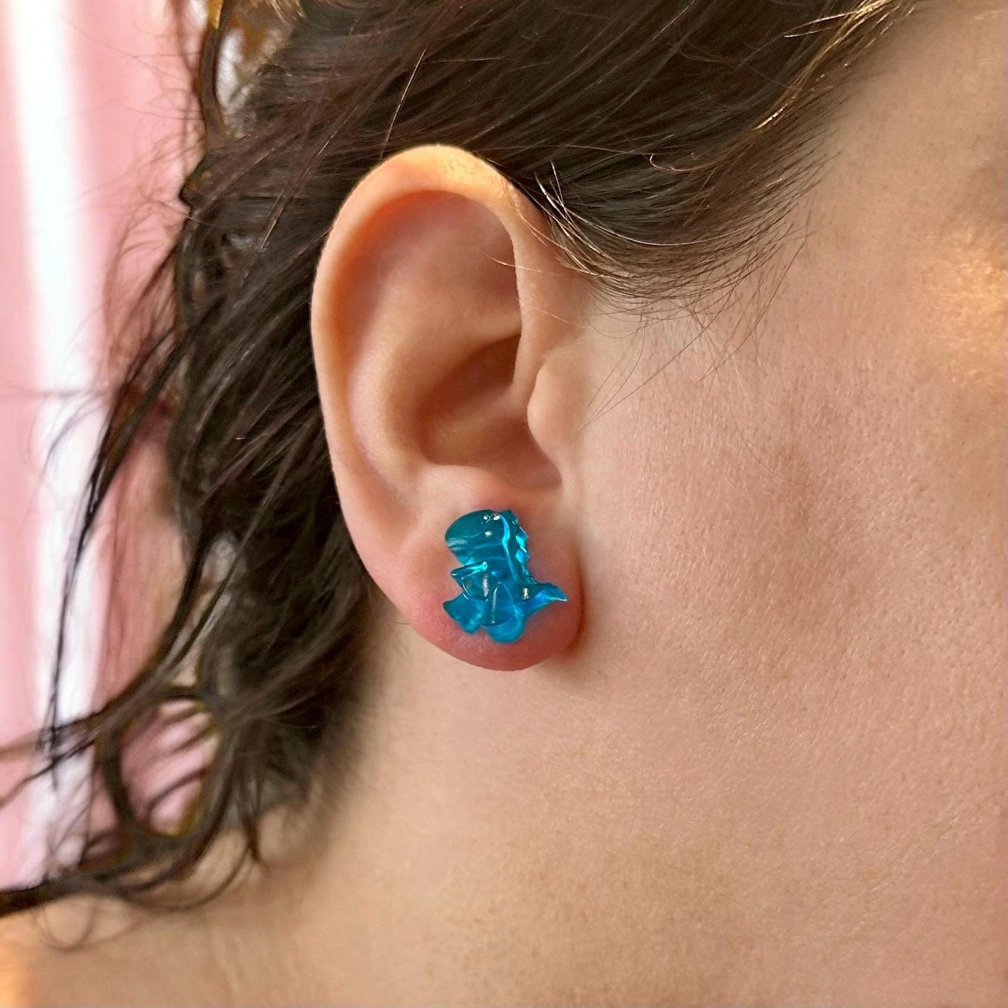 Handmade Resin T-Rex Stud Earrings