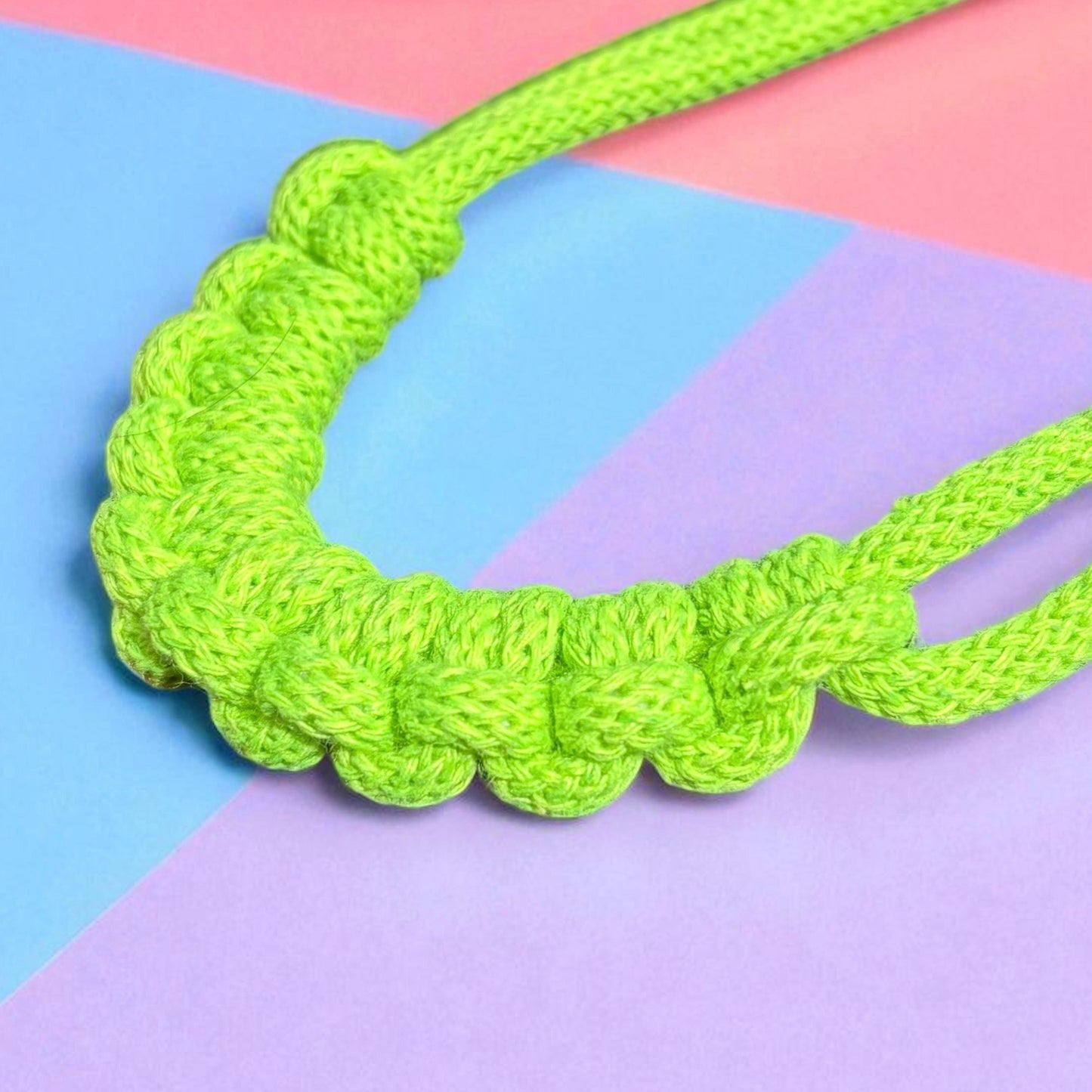 Girls Neon Macramé Necklace
