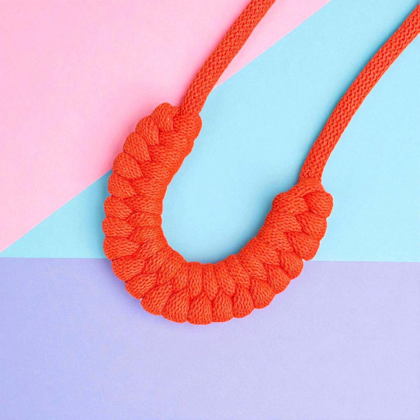 Woven Macrame Statement Necklace