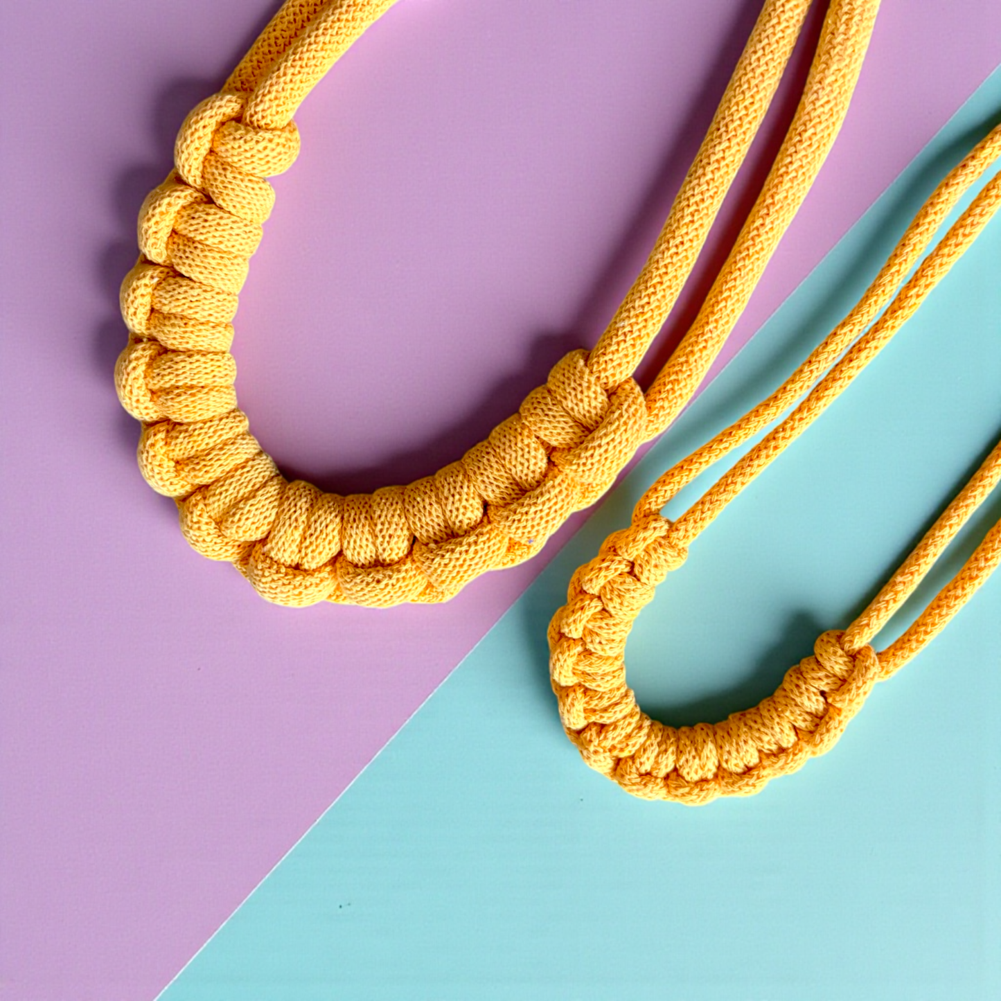 Mummy + Me Hitch Knot Macramé Necklace Set