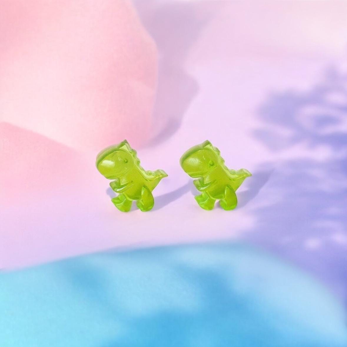 Handmade Resin T-Rex Stud Earrings