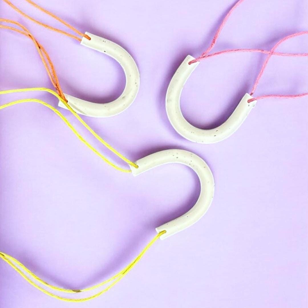 White & Pepper Arch Clay Pendant Necklace