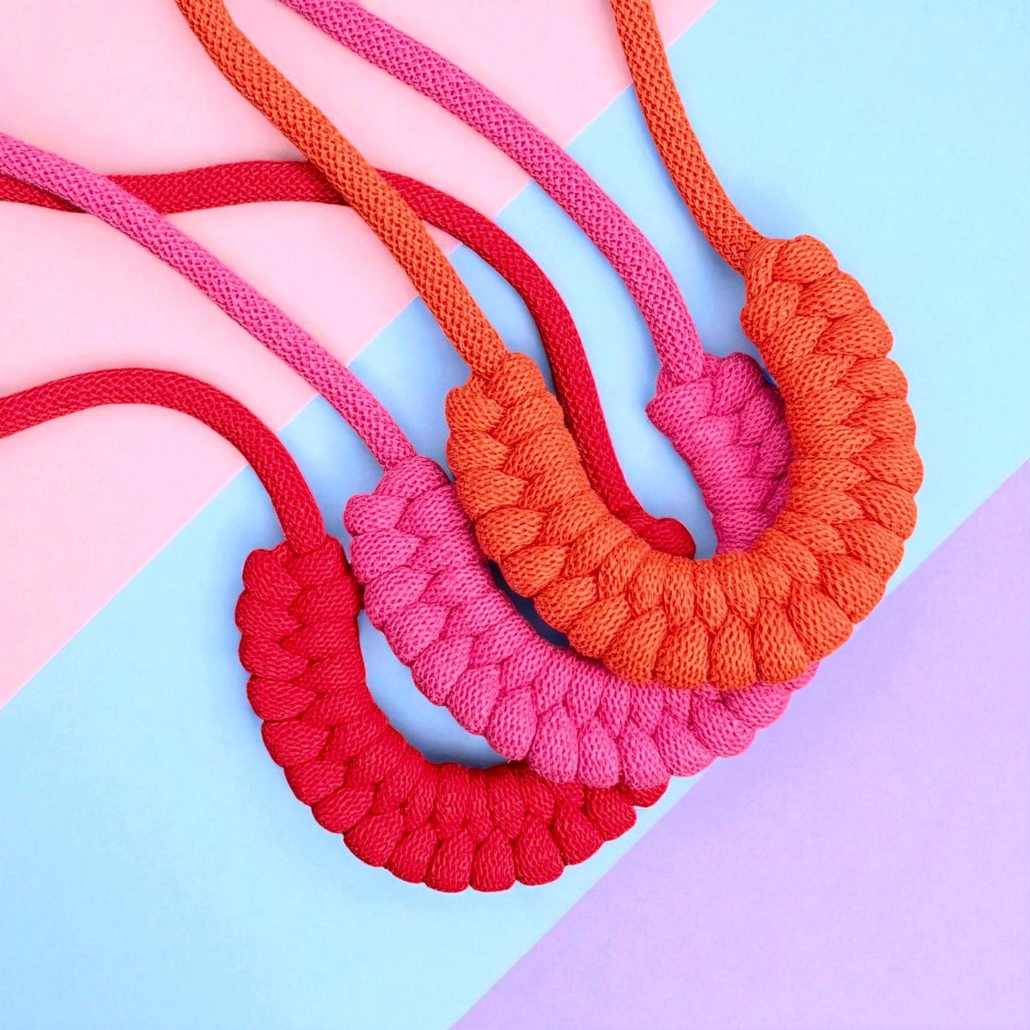 Woven Macrame Statement Necklace