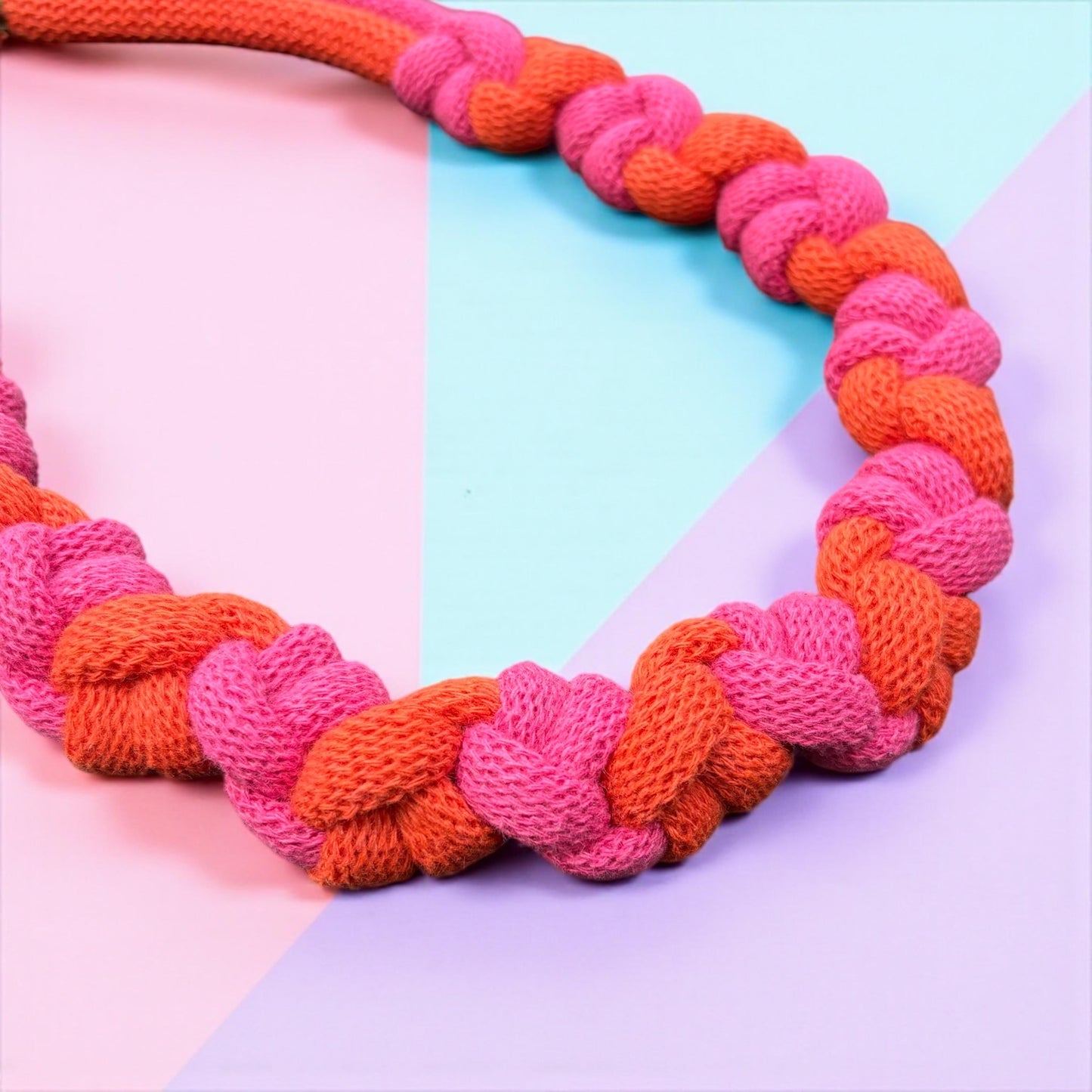 Chunky Criss-Cross Hitch Knot Macramé Necklace
