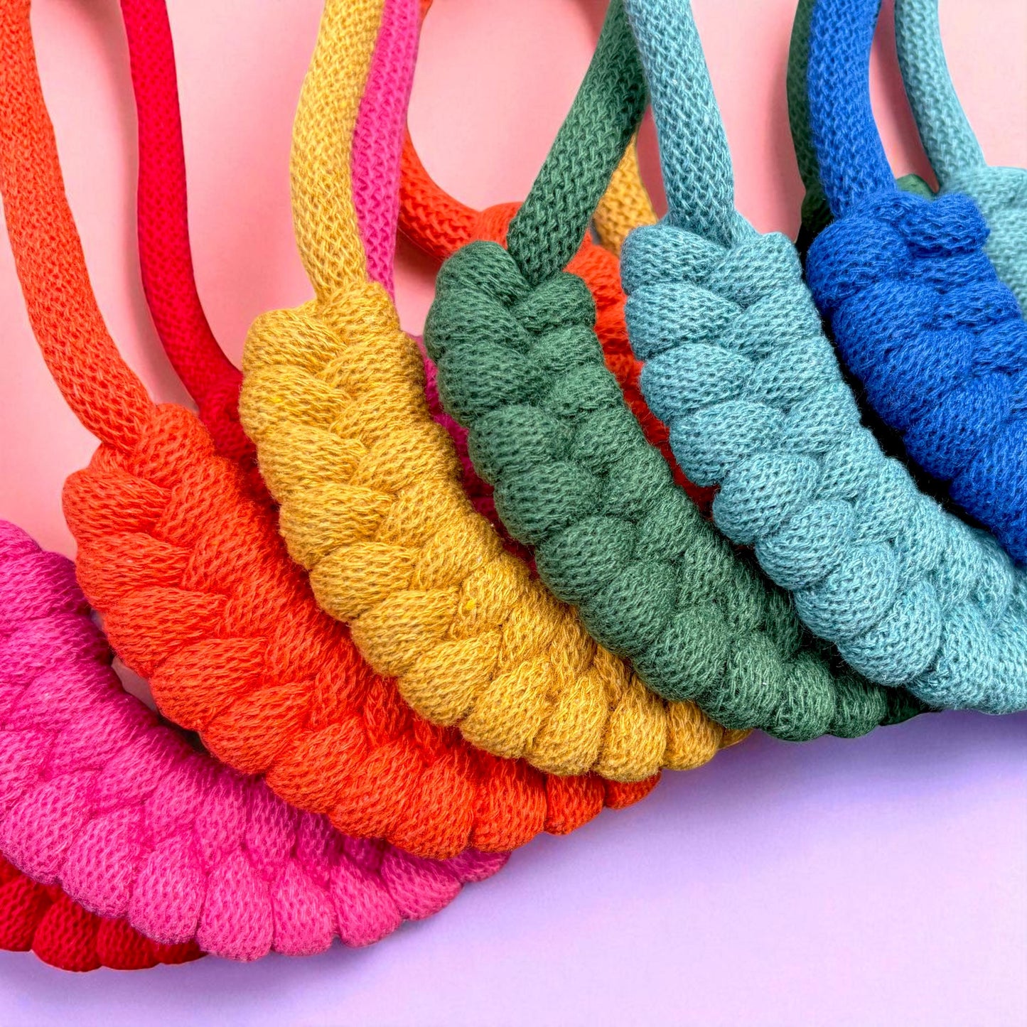 Woven Macrame Statement Necklace