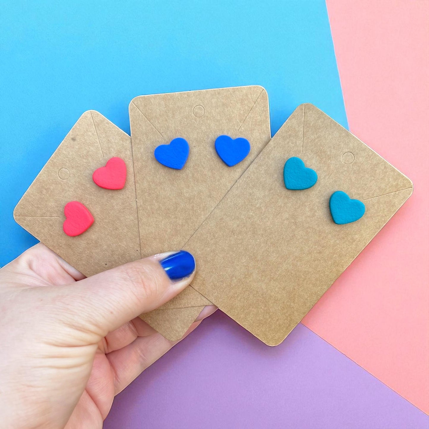 Clay Heart Stud Earrings