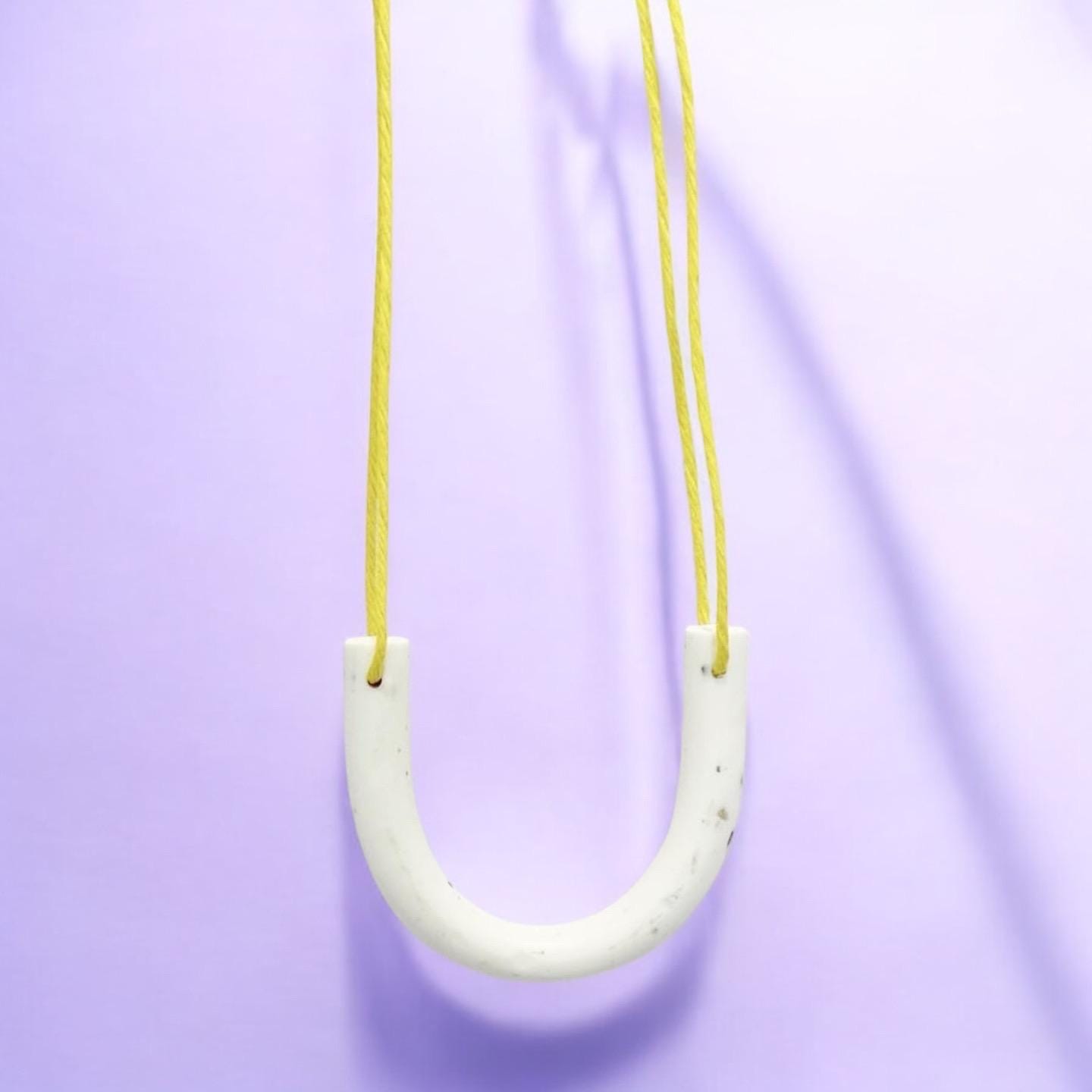 White & Pepper Arch Clay Pendant Necklace