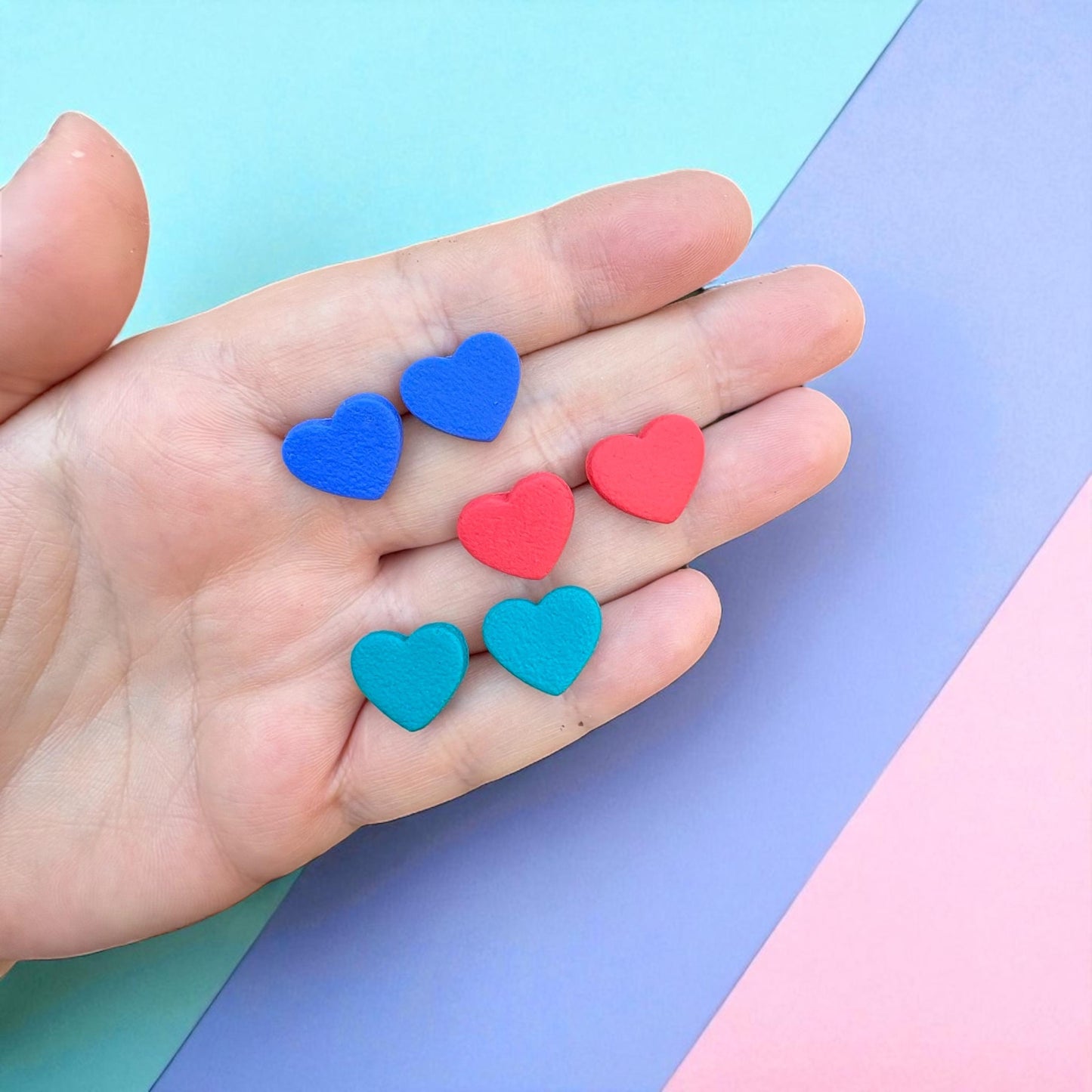 Clay Heart Stud Earrings