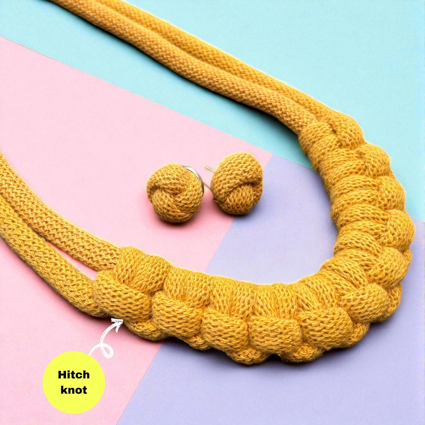 Handmade Chunky Macramé Necklace & Earrings Set