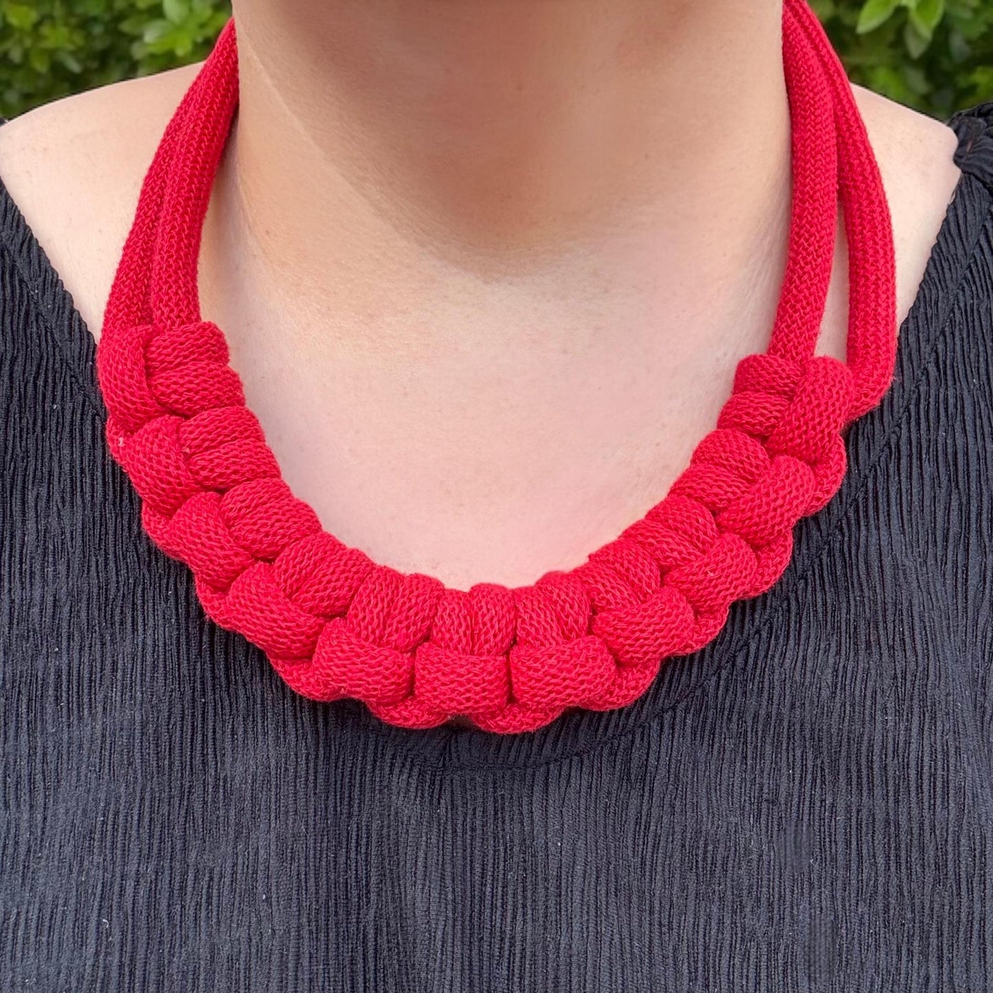 Chunky Handmade Hitch Knot Macramé Necklace