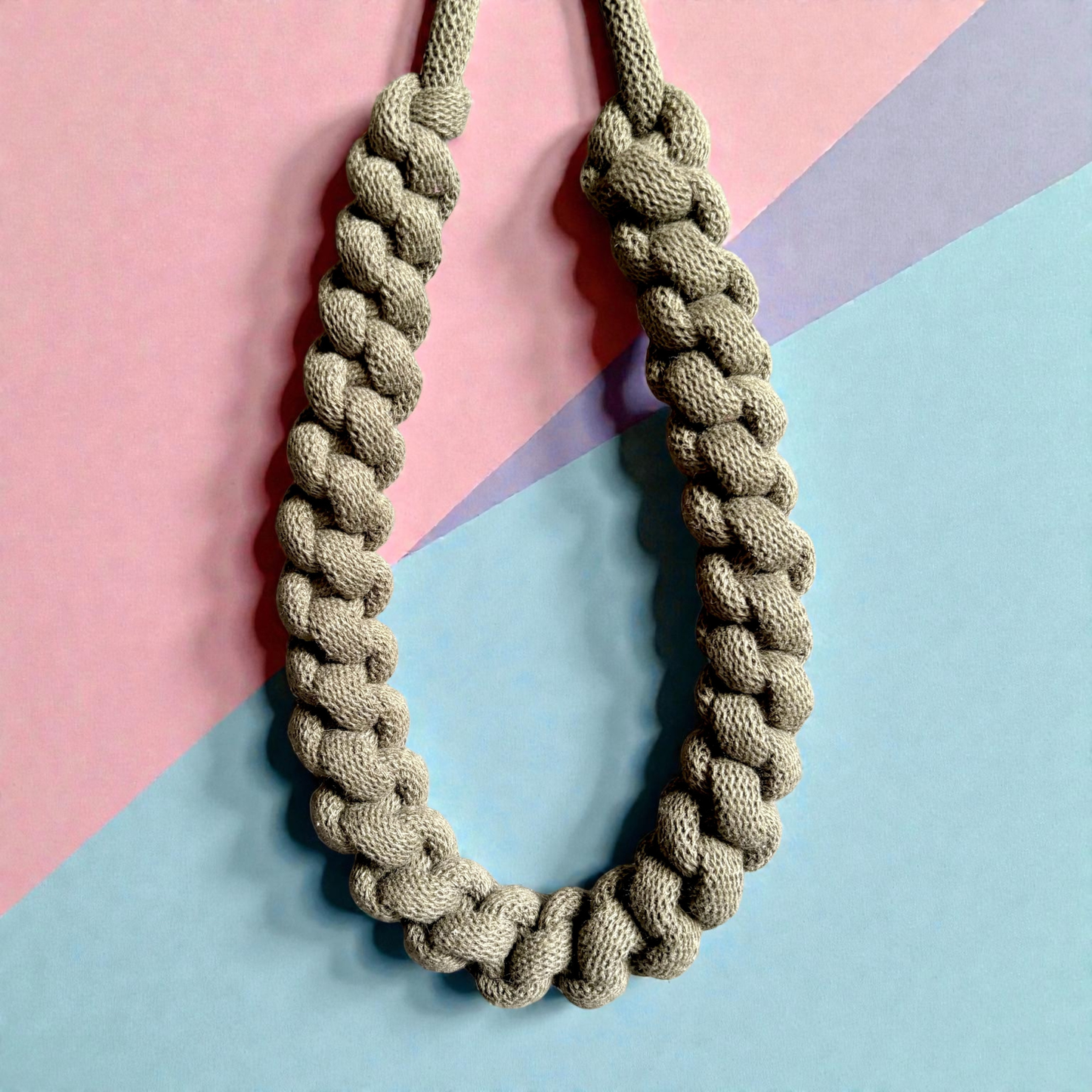 Chunky Spring Knot Macramé Necklace - Handmade Statement Necklace