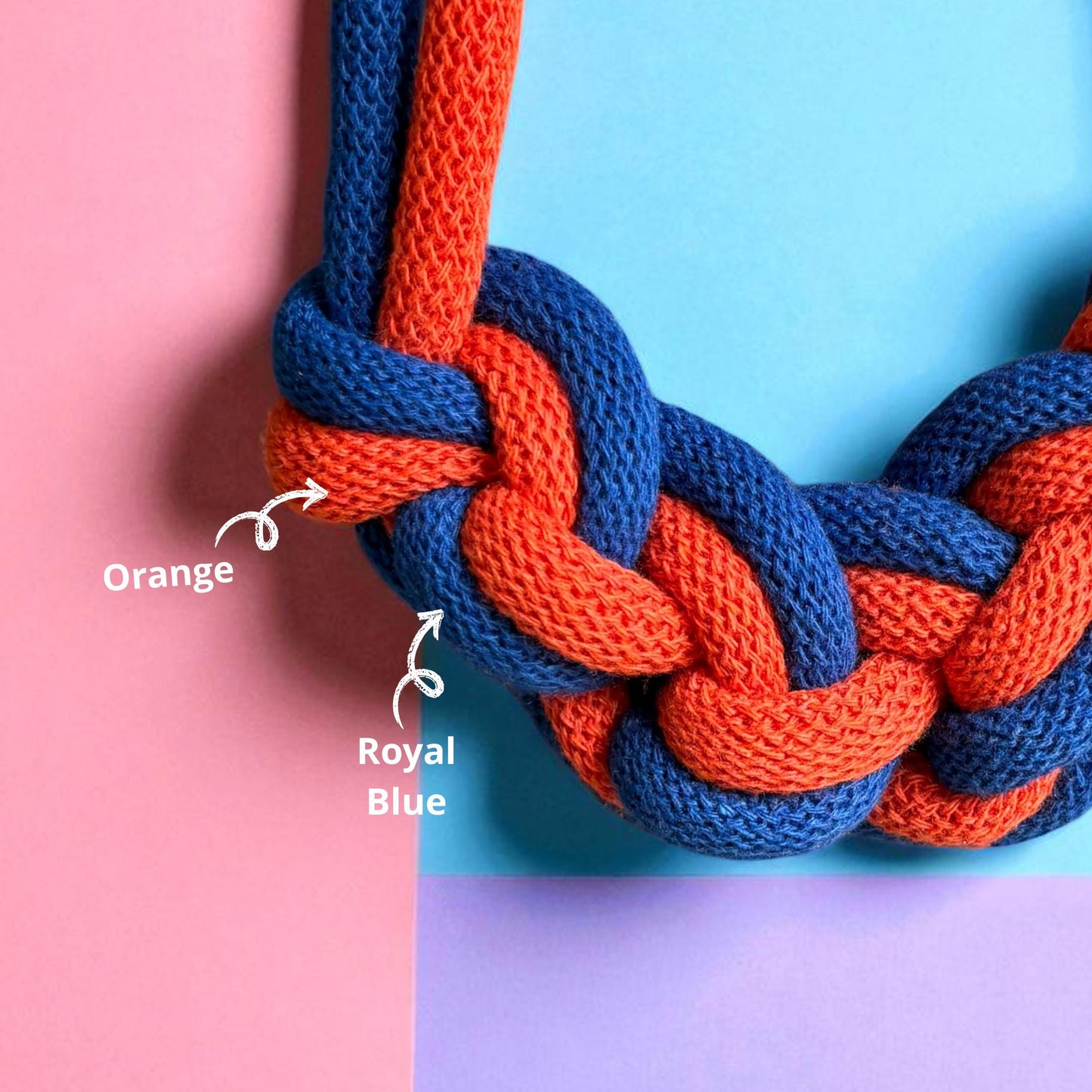 Dual Colour Chunky Loop Knot Macramé Necklace