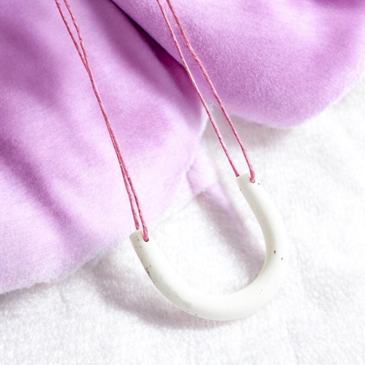 White & Pepper Arch Clay Pendant Necklace