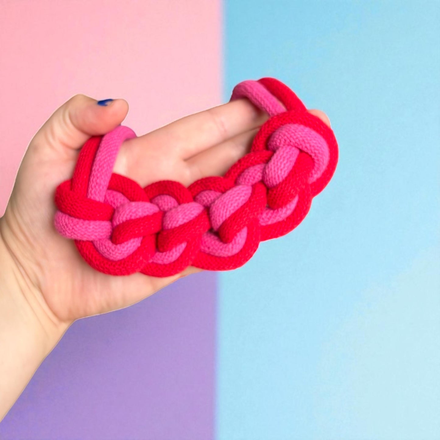 Dual Colour Chunky Loop Knot Macramé Necklace