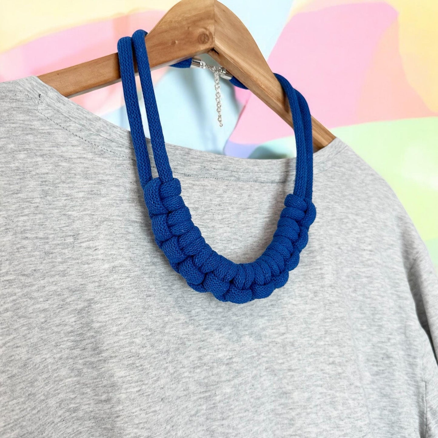 Chunky Handmade Hitch Knot Macramé Necklace