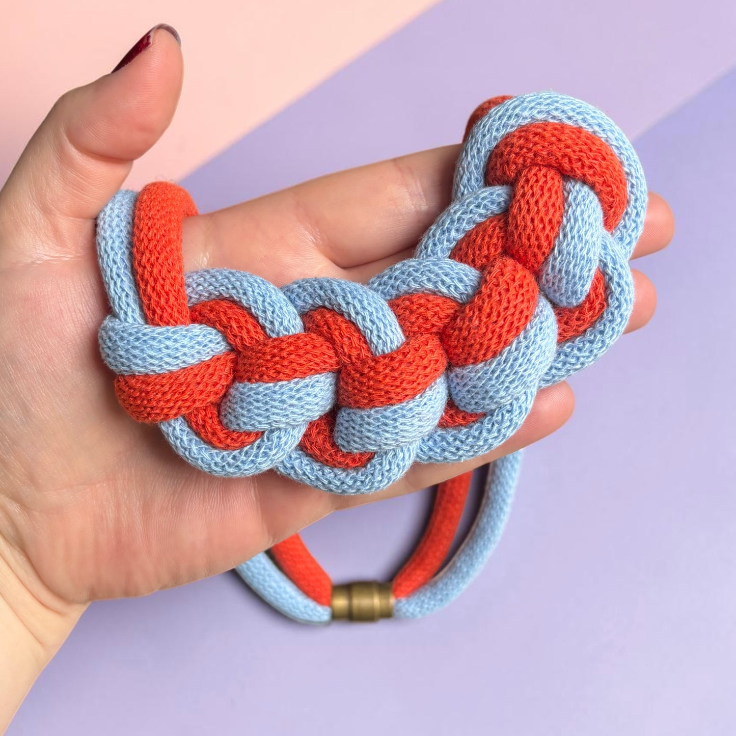 Dual Colour Chunky Loop Knot Macramé Necklace