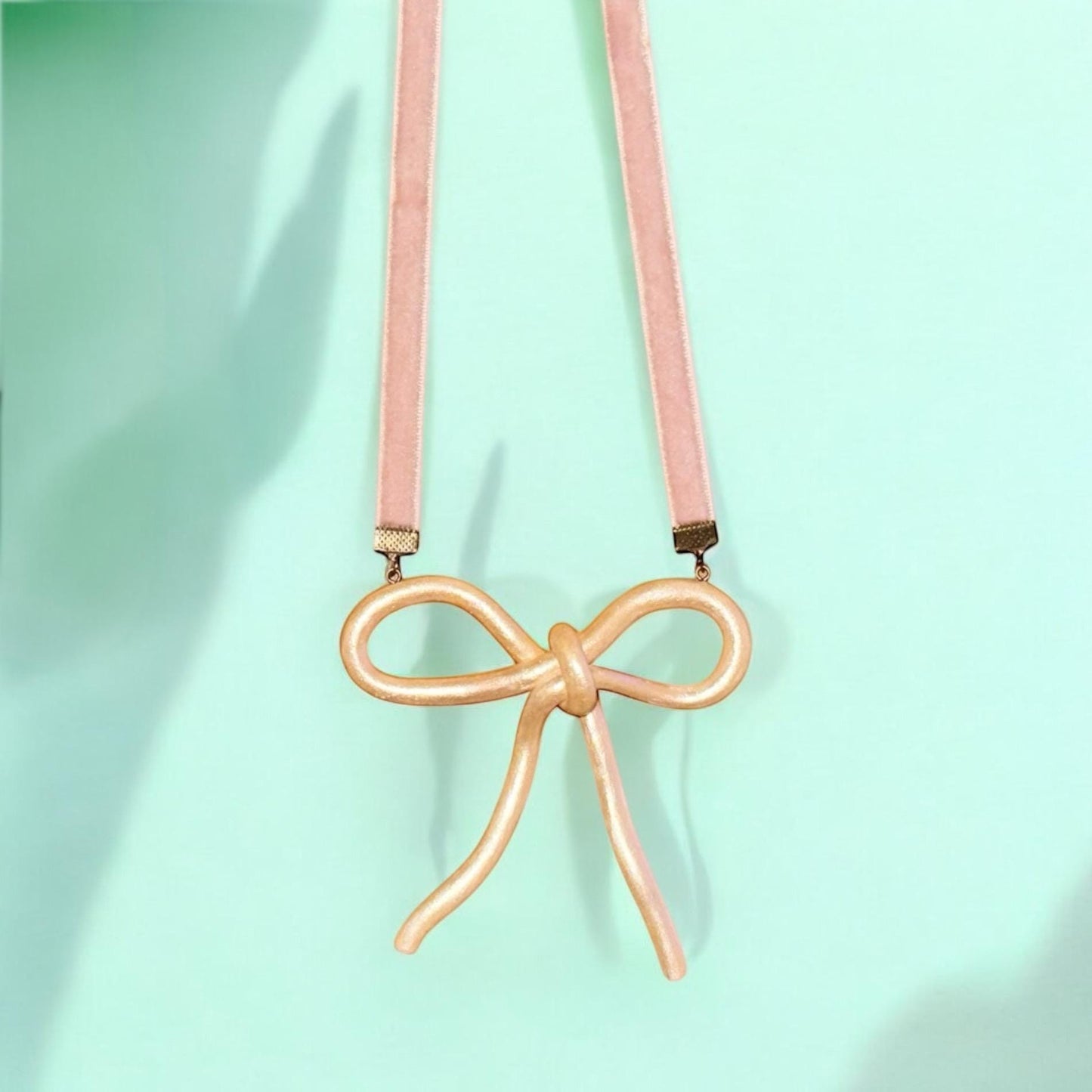 Iridescent Pastel Bow Necklace