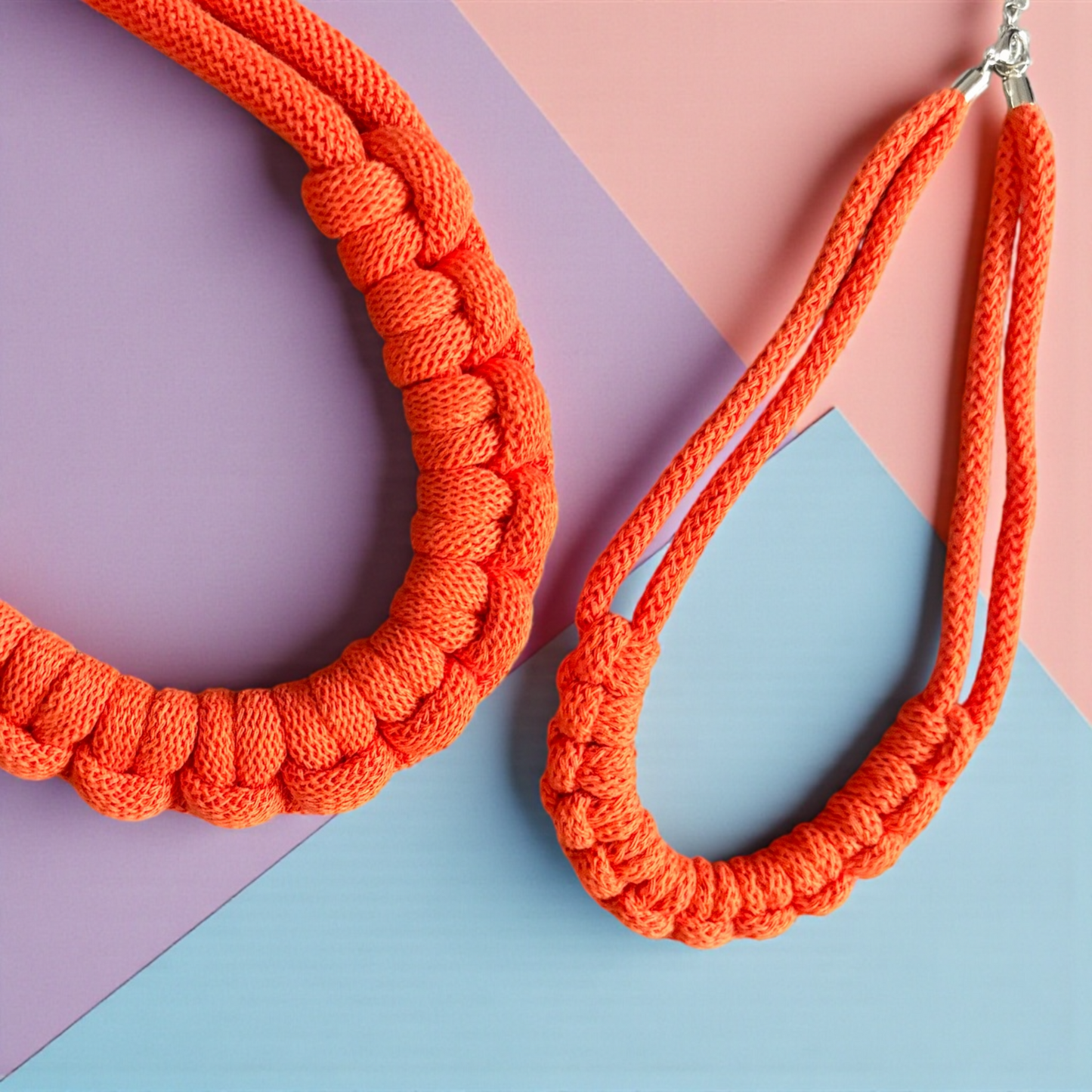 Mummy + Me Hitch Knot Macramé Necklace Set
