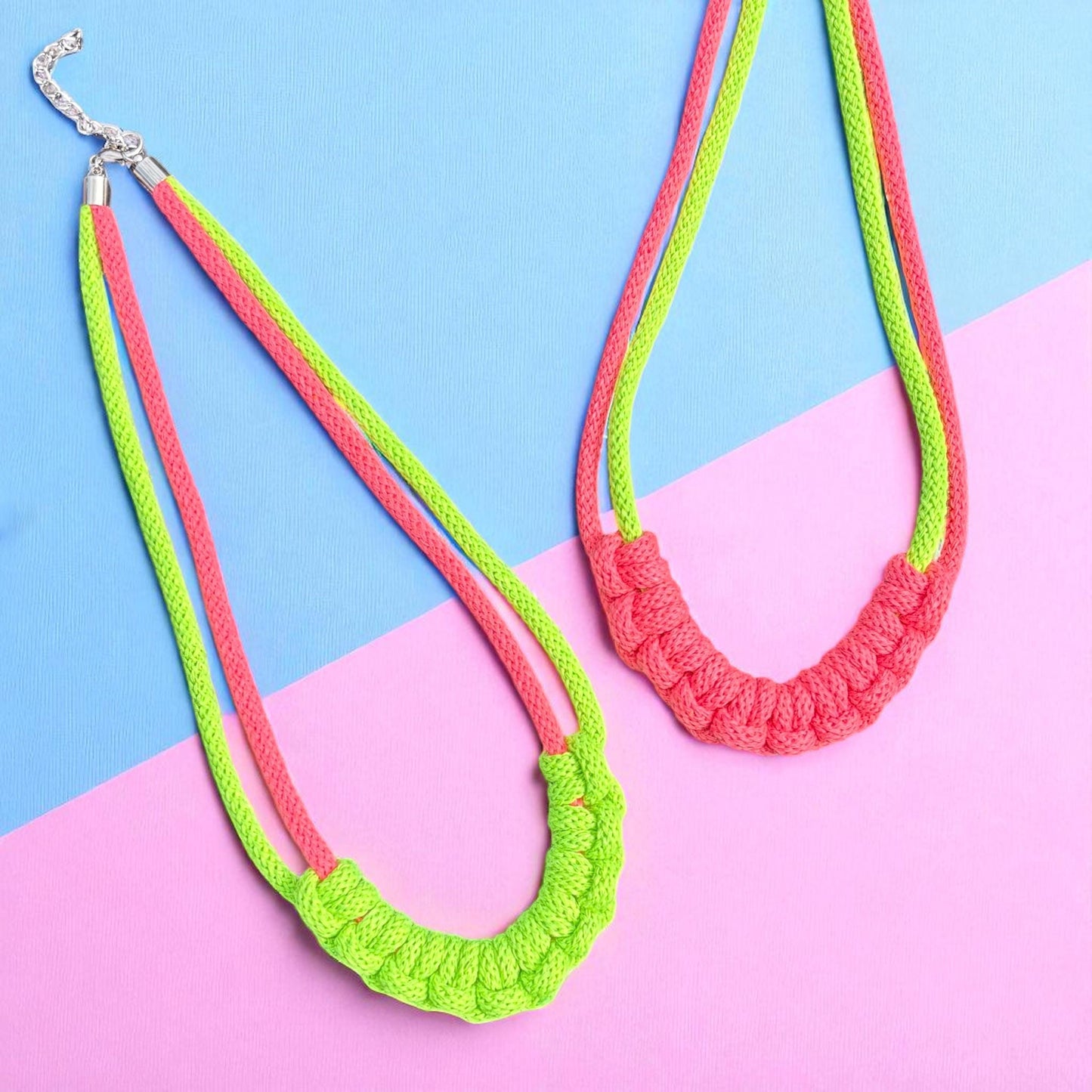 Girls Neon Macramé Necklace