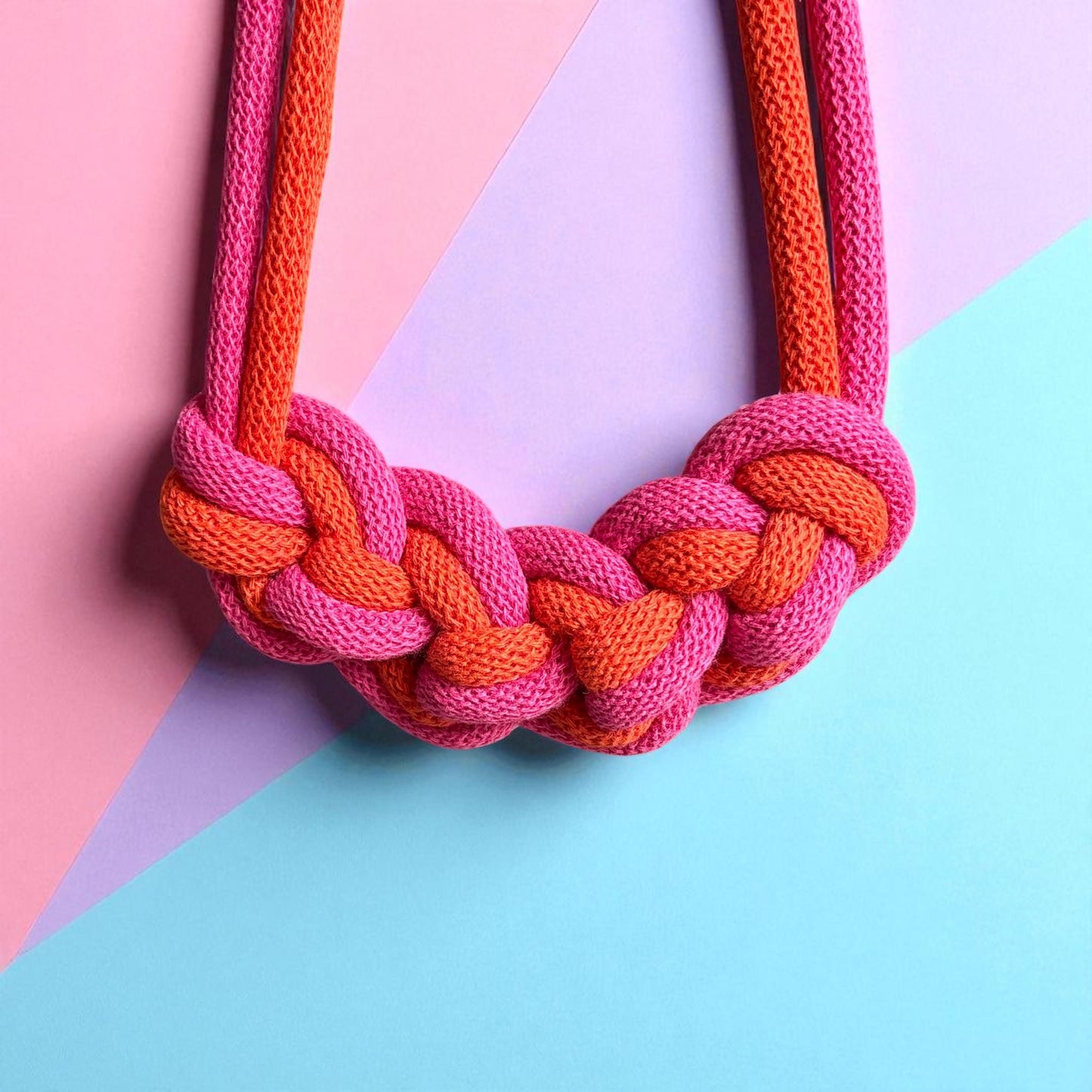 Dual Colour Chunky Loop Knot Macramé Necklace