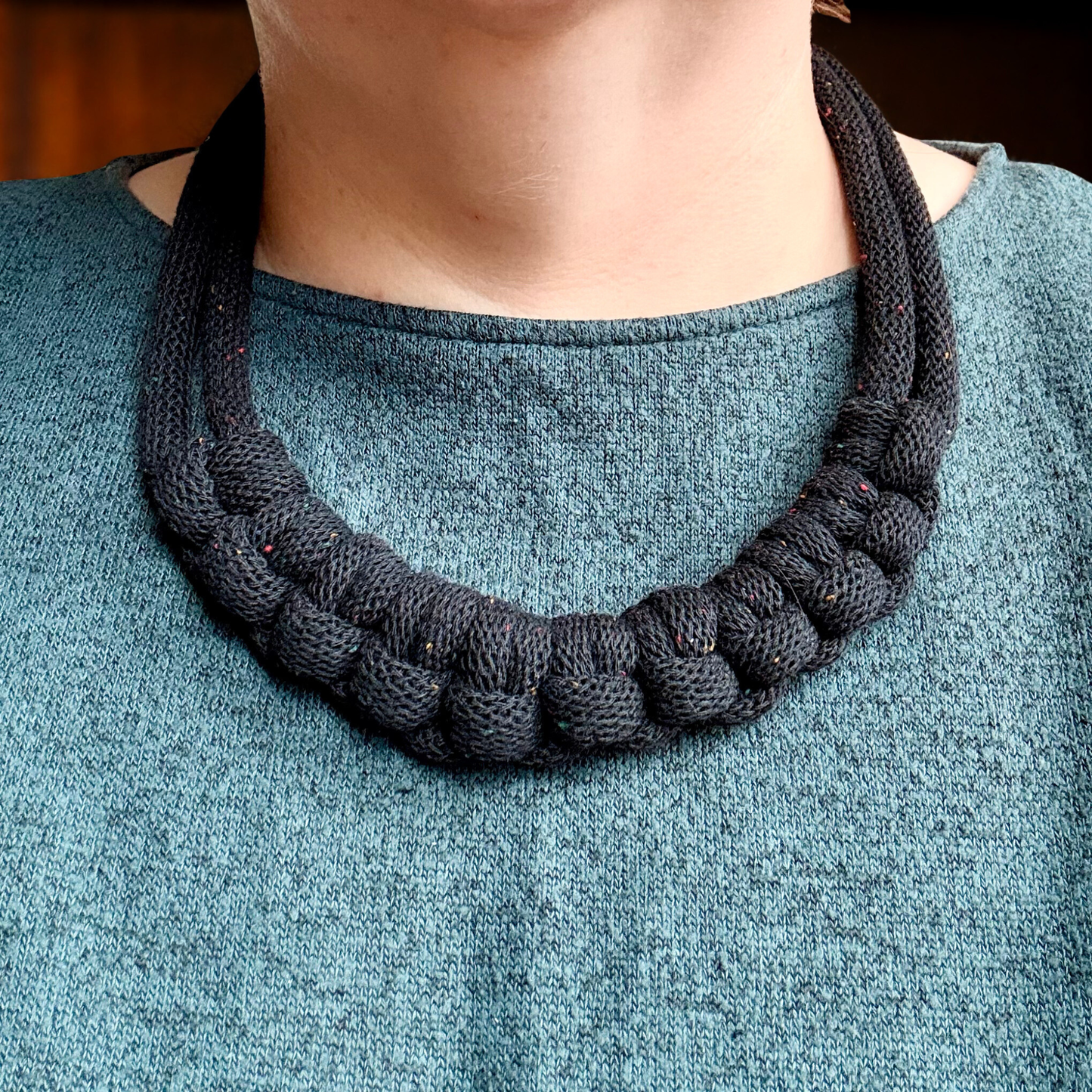 Limited Edition - Chunky 'Midnight Dust' Recycled Cotton Cord Necklace