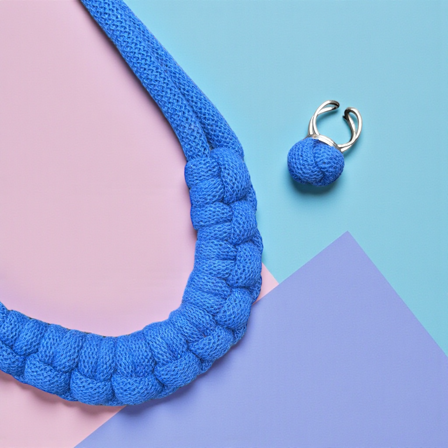 Handmade Macramé Necklace & Ring Set