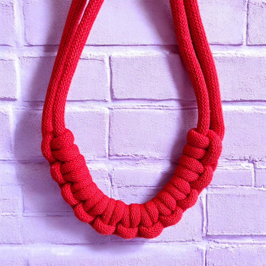 Chunky Handmade Hitch Knot Macramé Necklace