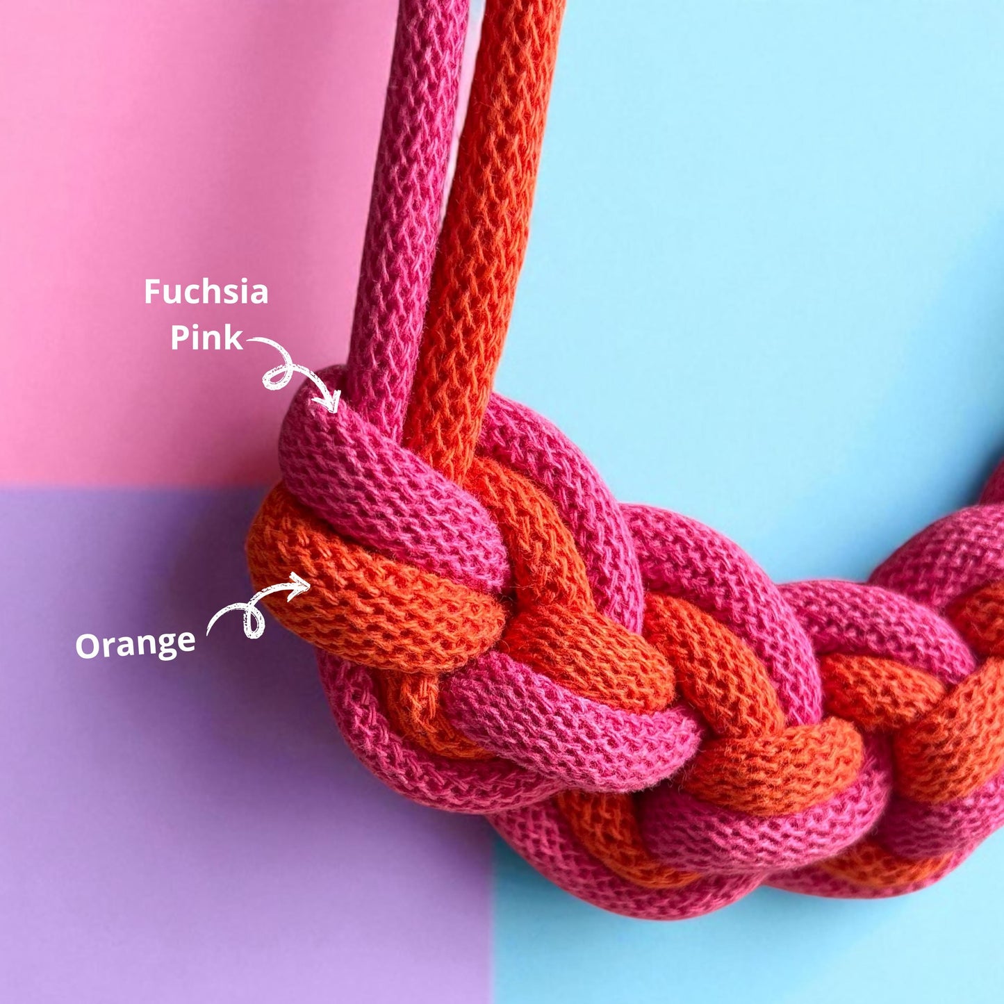 Dual Colour Chunky Loop Knot Macramé Necklace