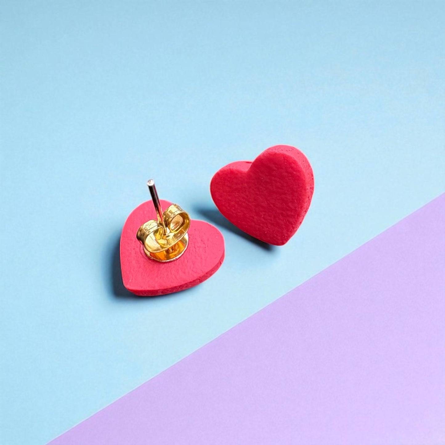 Clay Heart Stud Earrings