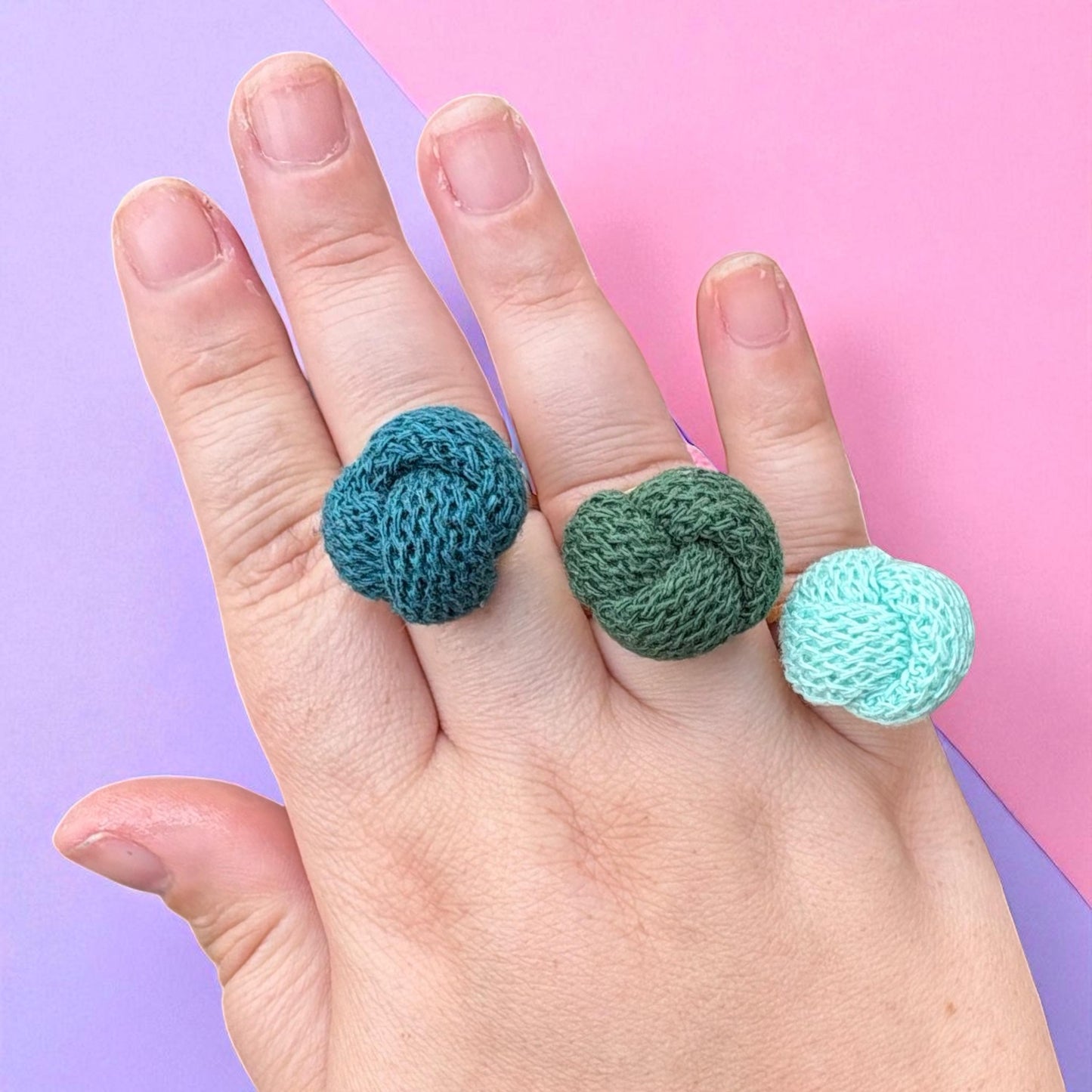 Adjustable Chunky Cotton Knot Ring