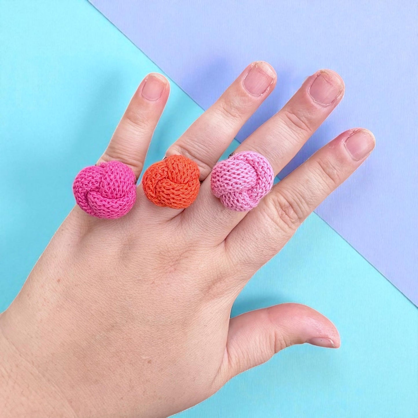 Adjustable Chunky Cotton Knot Ring