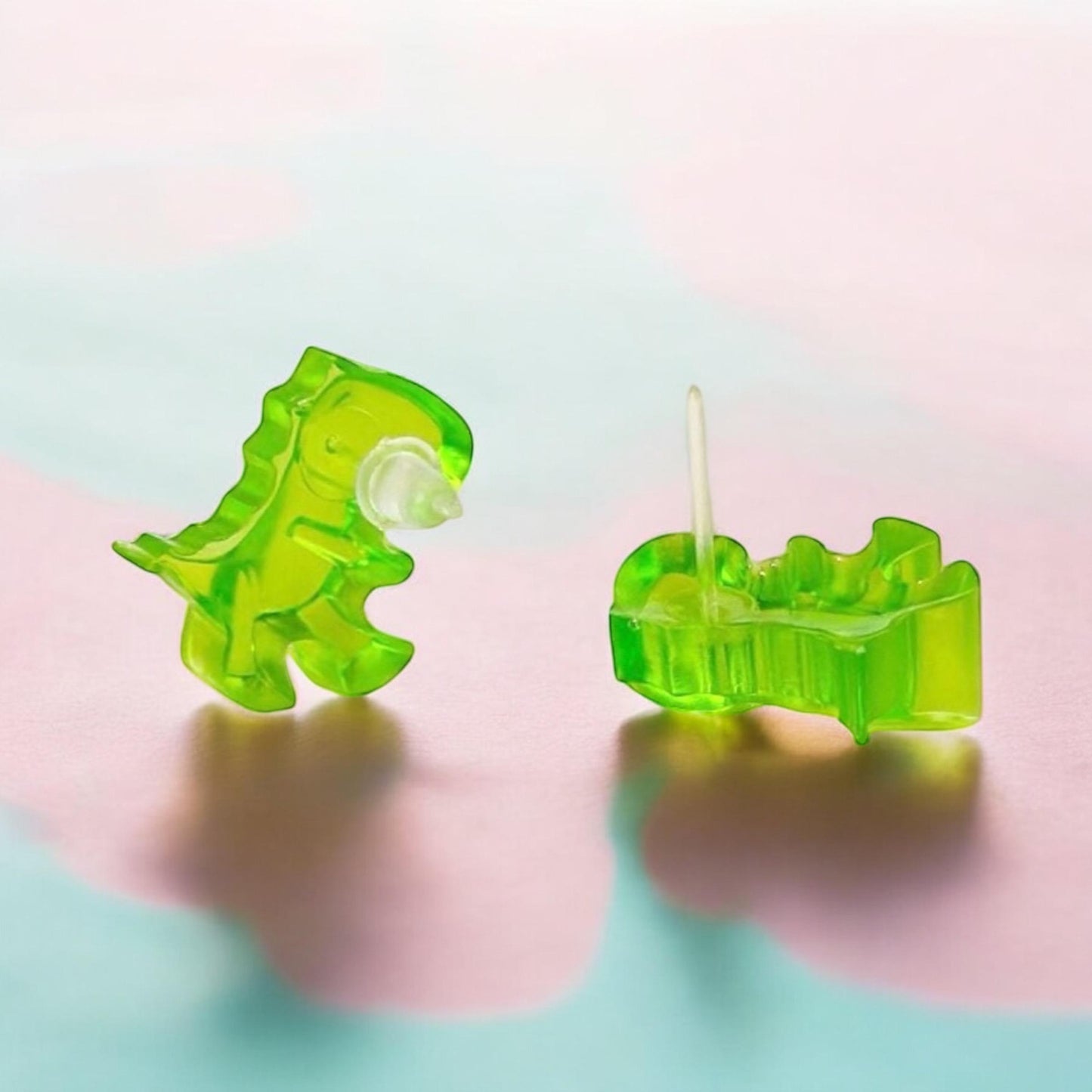 Handmade Resin T-Rex Stud Earrings