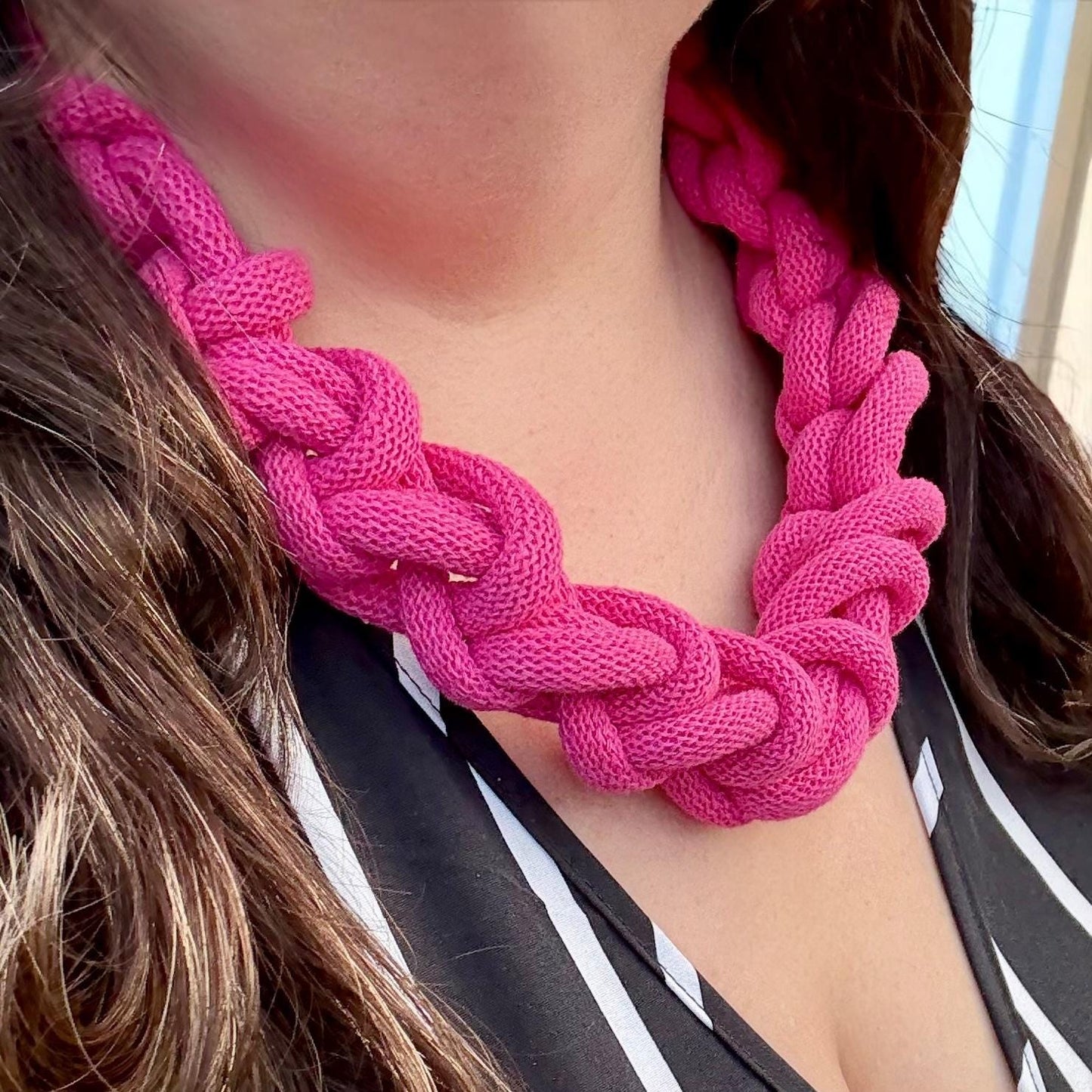 Chunky Twist Knot Macrame Necklace