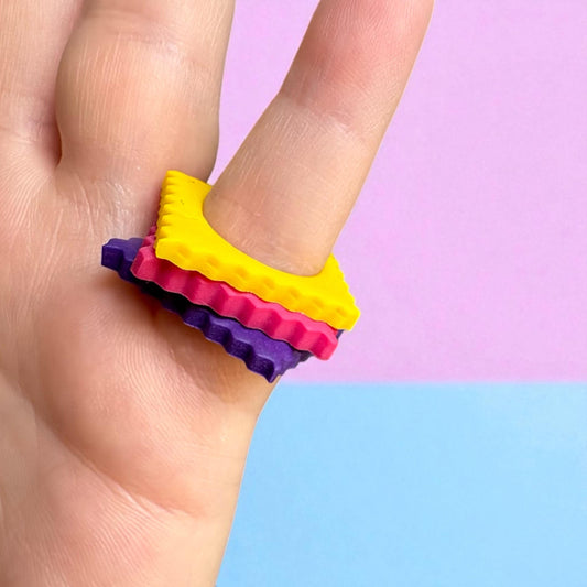 Chunky Clay Zig-Zag Statement Ring