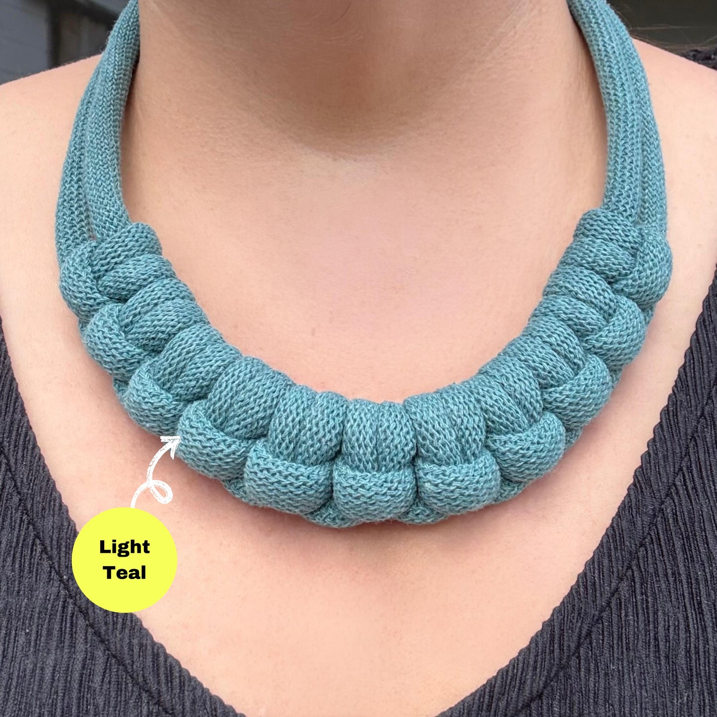 Chunky Handmade Hitch Knot Macramé Necklace