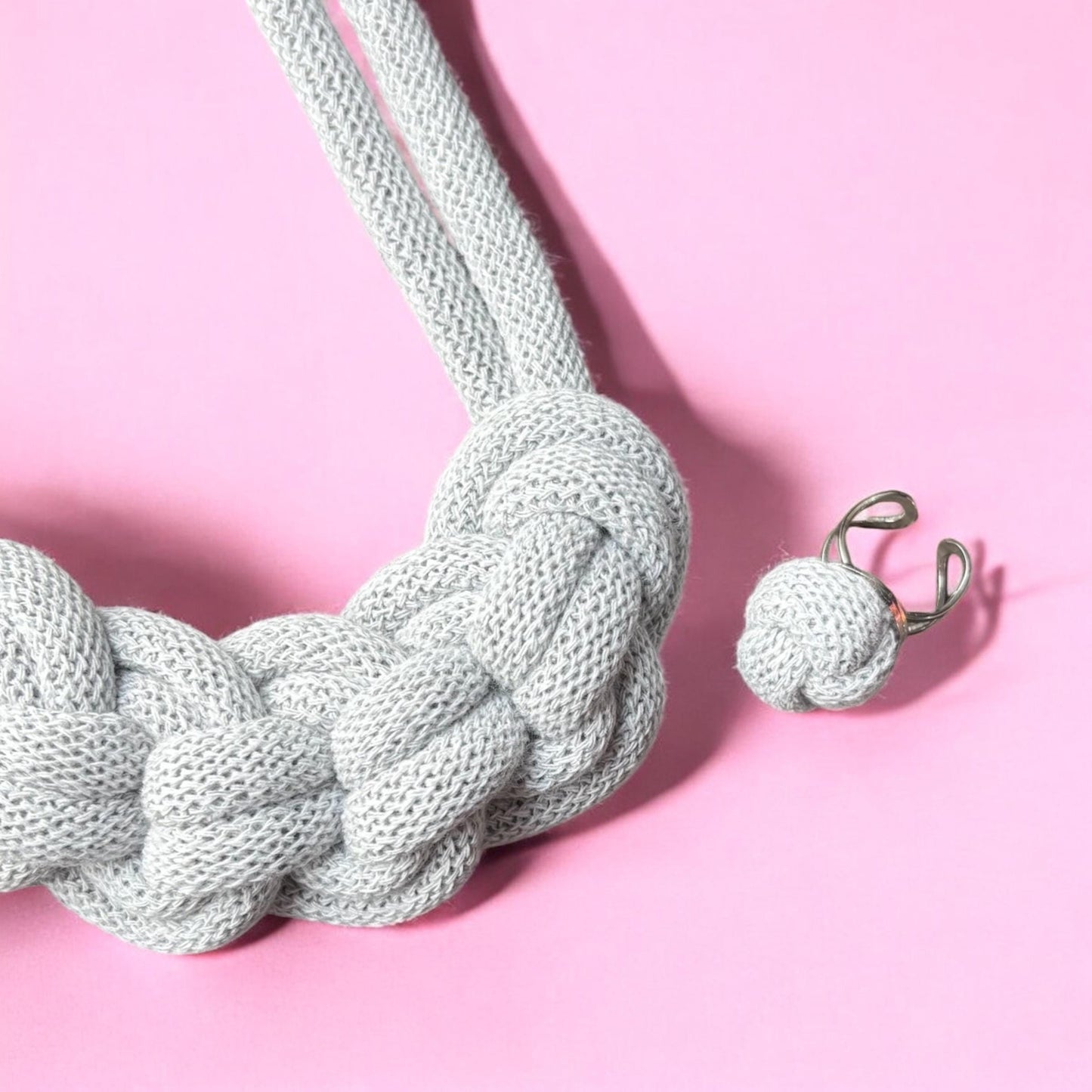 Handmade Macramé Necklace & Ring Set