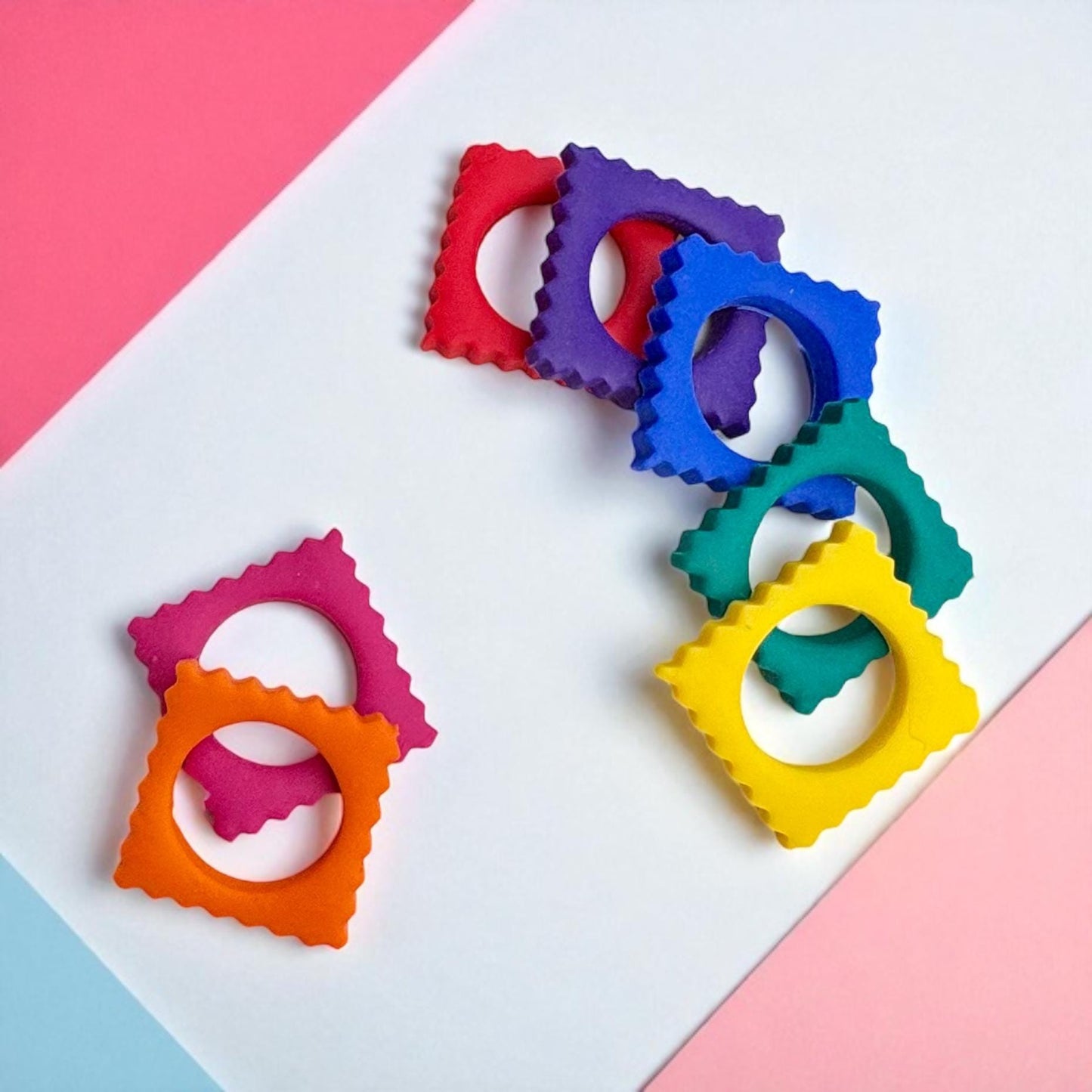 Chunky Clay Zig-Zag Statement Ring